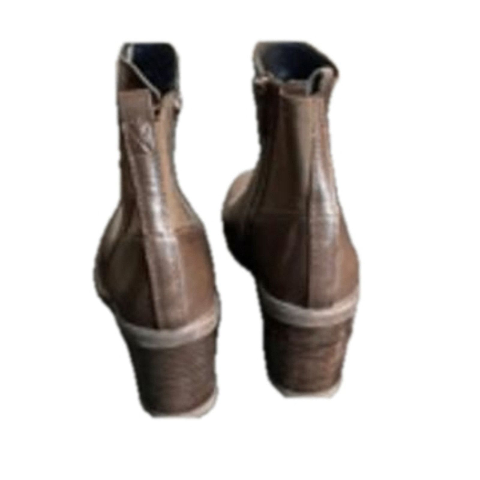 Franco Sarto Franco Sarto Brown Ankle Boots Tallon Block Heel Zip 7.5M Size US 7.5 / IT 37.5 - 8 Thumbnail