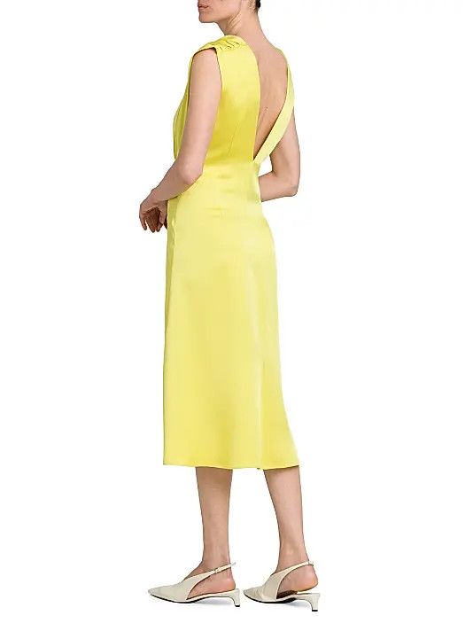 Jil Sander o1y0925 Sleeveless Midi Dress in Lime Green Size M / US 6-8 / IT 42-44 - 4 Thumbnail