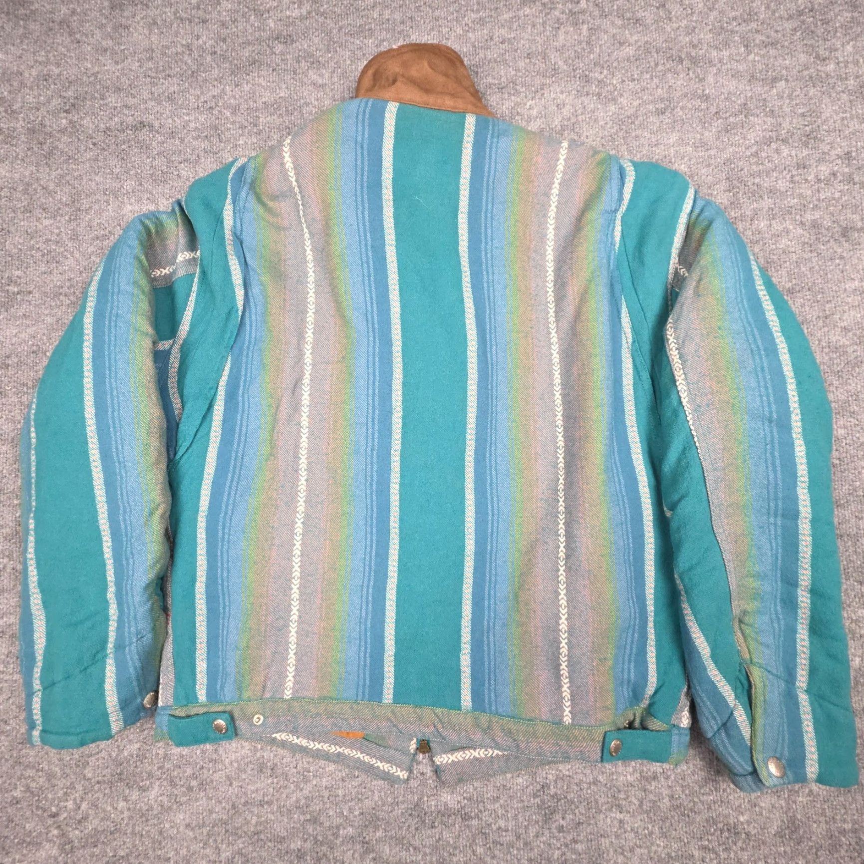 Bdg BDG UO Brushed Stripe Work Jacket Men Large Green Aztec Southwest Zip Lined Jacket Size US L / EU 52-54 / 3 - 5 Thumbnail