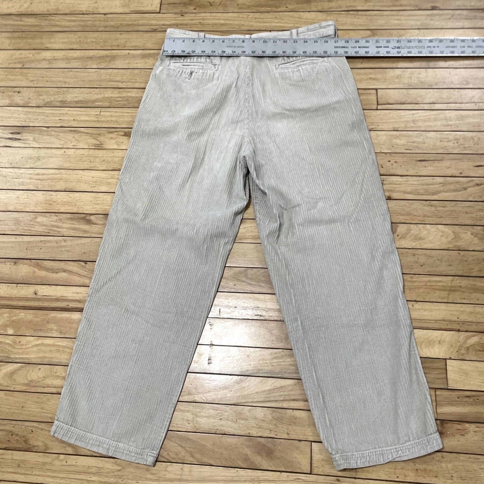 Vintage VINTAGE Cambridge Classics Men Corduroy Pants 34x28 Cream Grunge Y2K Straight Casual Autumn Winter 34 Mens Size US 34 / EU 50 - 6 Thumbnail