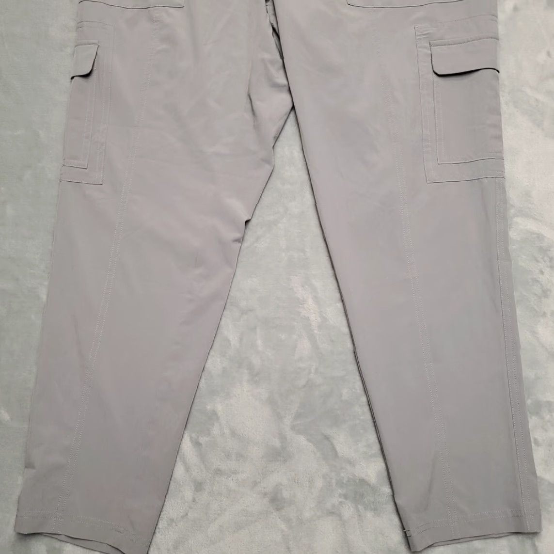 Vintage Bass Pants Mens XL Gray Lightweight Travel Cargo Utility Outdoors Stretch Blend Size US 36 / EU 52 - 2 Thumbnail