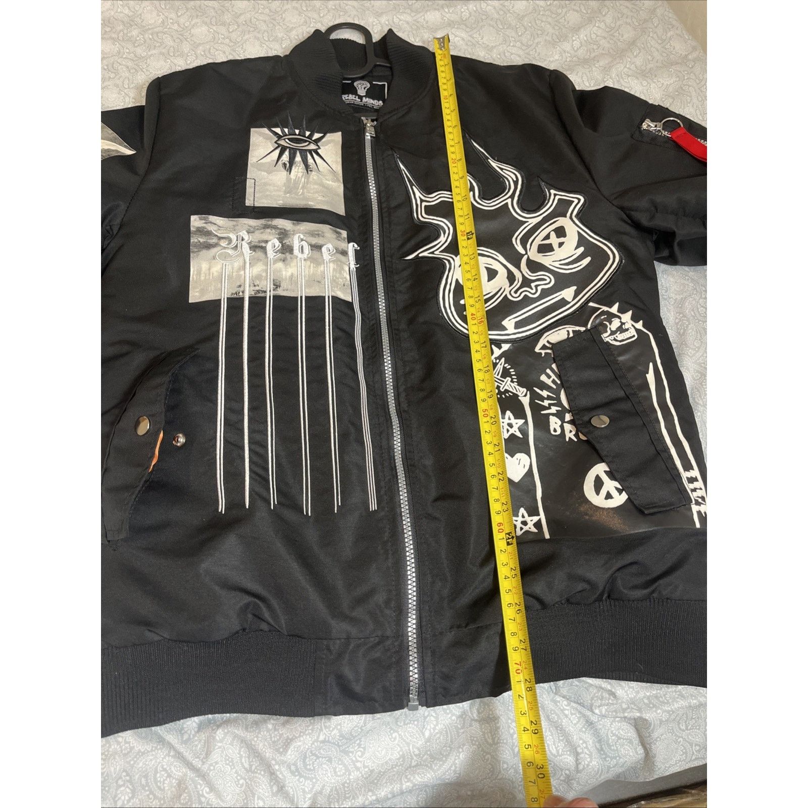 Other Rebel Minds Graphic Bomber Jacket Black MA-1 Padded Men’s Size US M / EU 48-50 / 2 - 13 Thumbnail