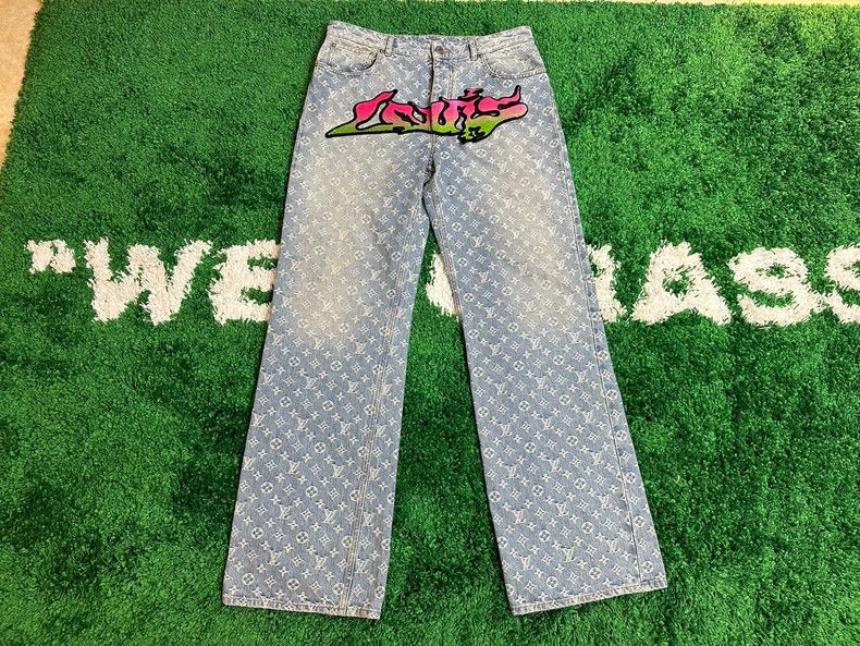 Louis Vuitton Louis Vuitton Flame graffiti embroidered jeans Size US 32 / EU 48 - 1 Thumbnail