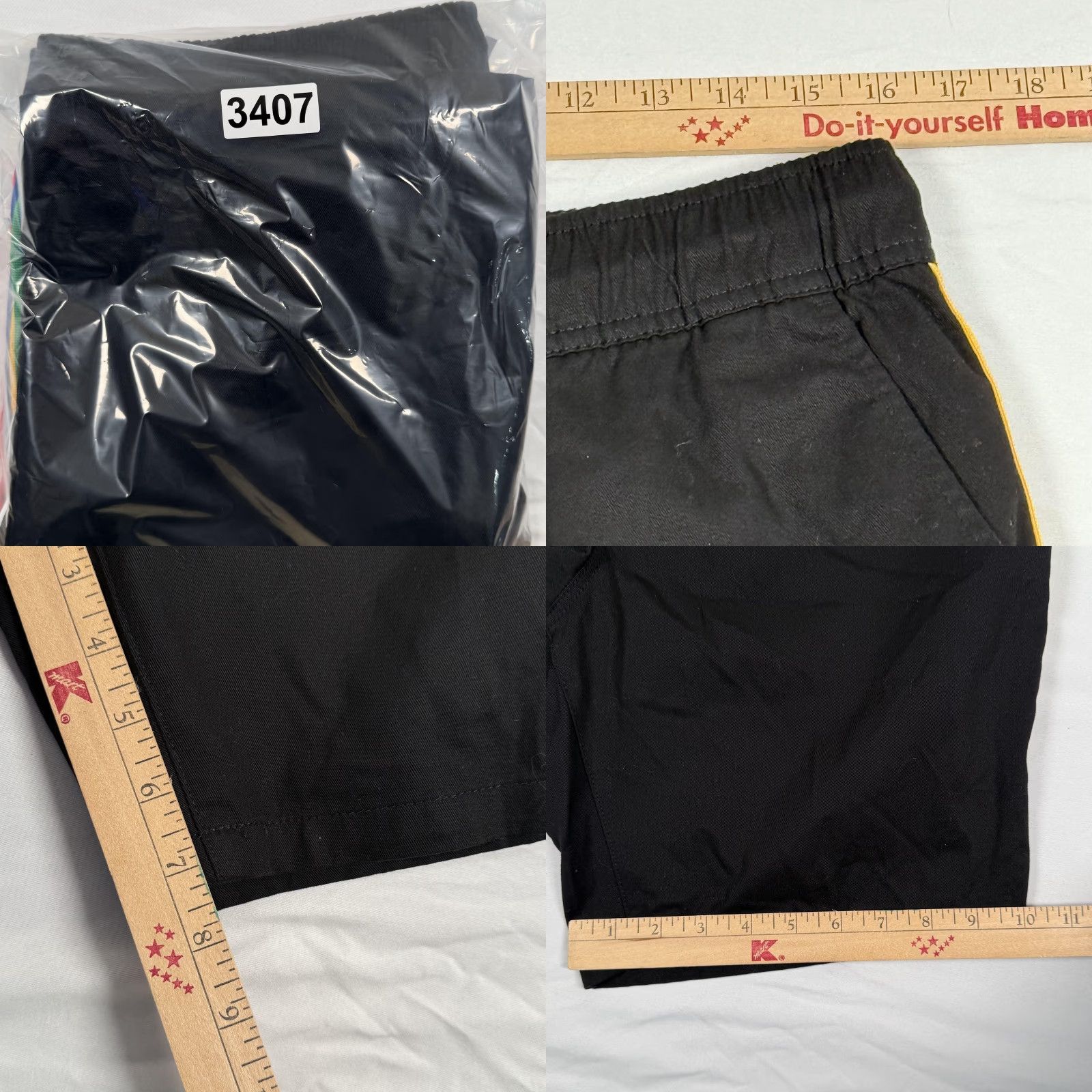 Forever 21 Forever 21 Shorts Mens Large Black Rainbow Stripe Chino Elastic Waist Drawstring Size US 33 - 8 Thumbnail