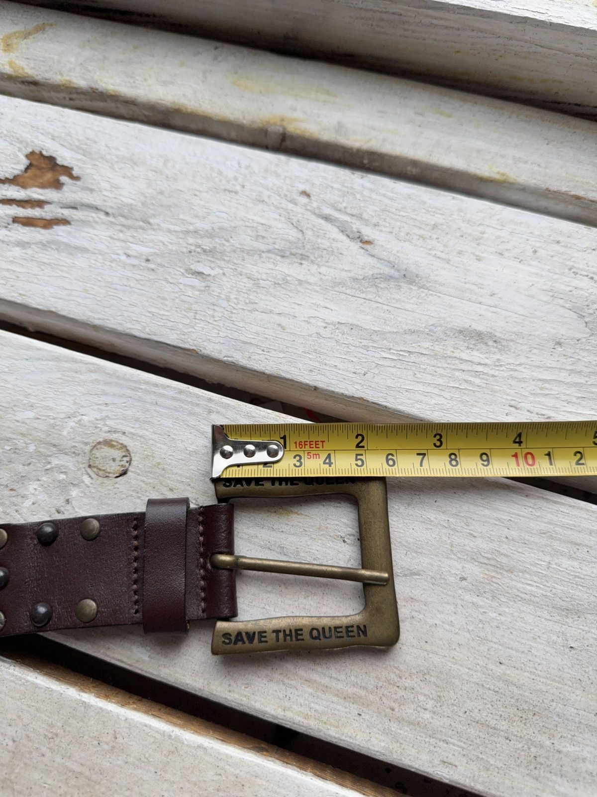 Japanese Brand RARE Save The Queen Vera Pelle Italian Studded Leather Belt Size ONE SIZE - 15 Thumbnail