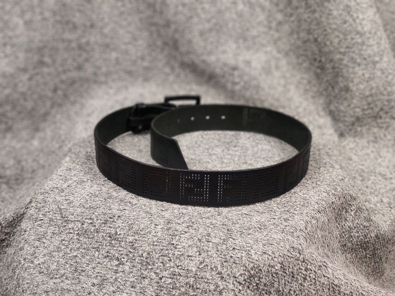 Fendi 🖤 Fendi FF zucca Logo authentic Leather Black Monogram Belt Size ONE SIZE - 4 Thumbnail