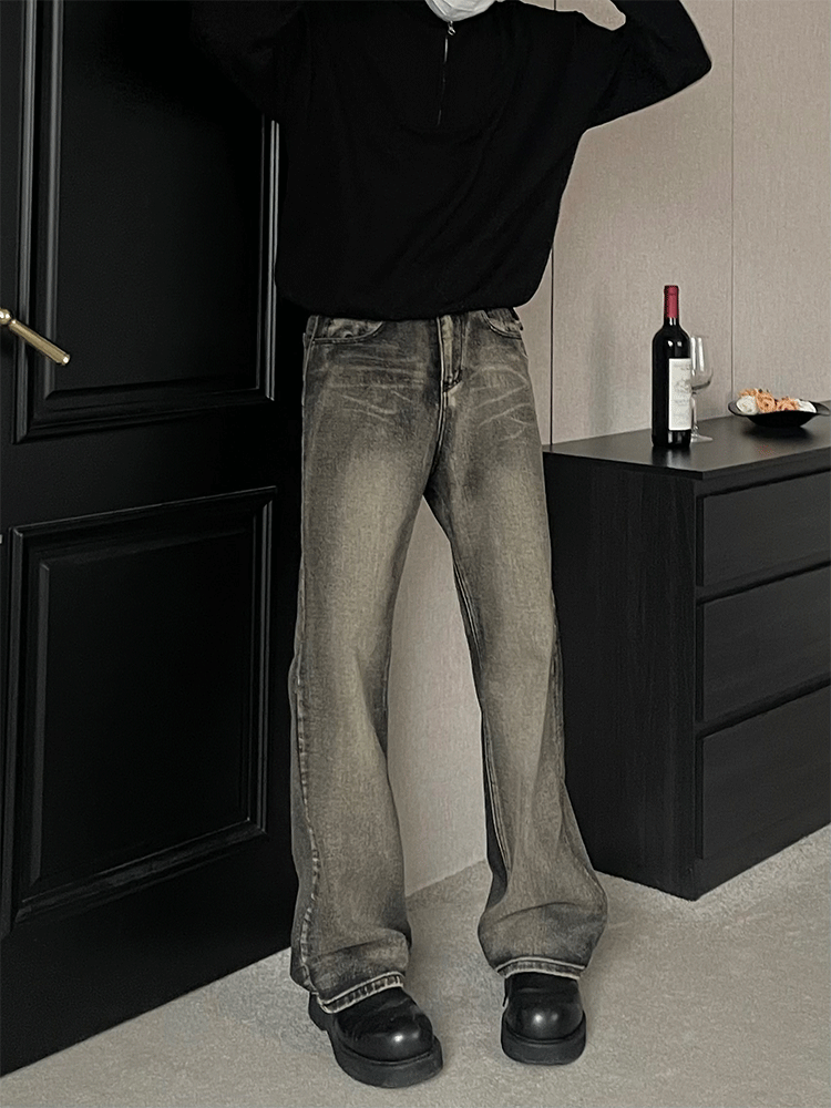 Japanese Brand × Jean American retro washed distressed straight cleanfit jeans Size US 32 / EU 48 - 4 Thumbnail