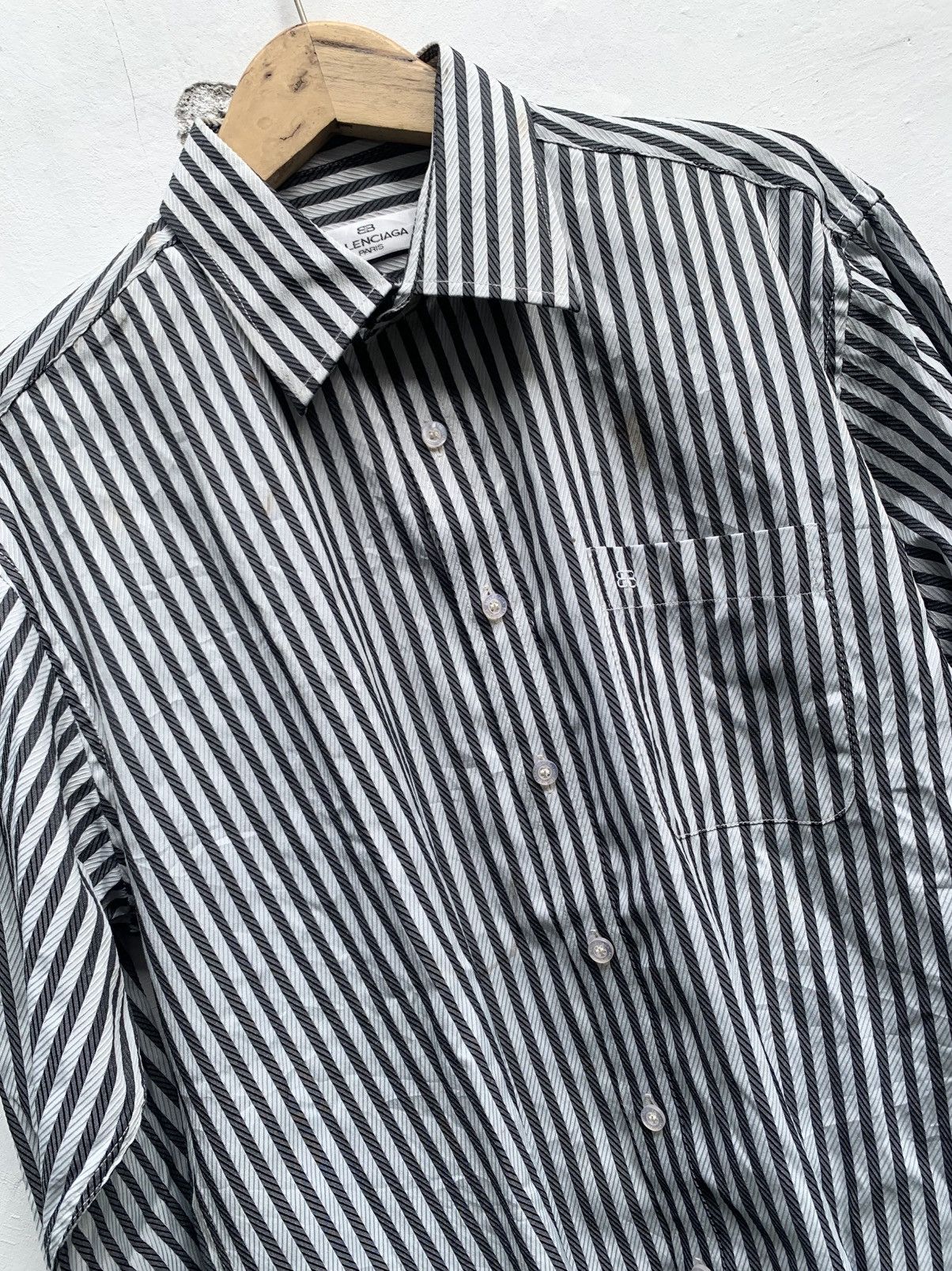 Balenciaga Vintage balenciaga striped button ups shirt Size US M / EU 48-50 / 2 - 2 Thumbnail
