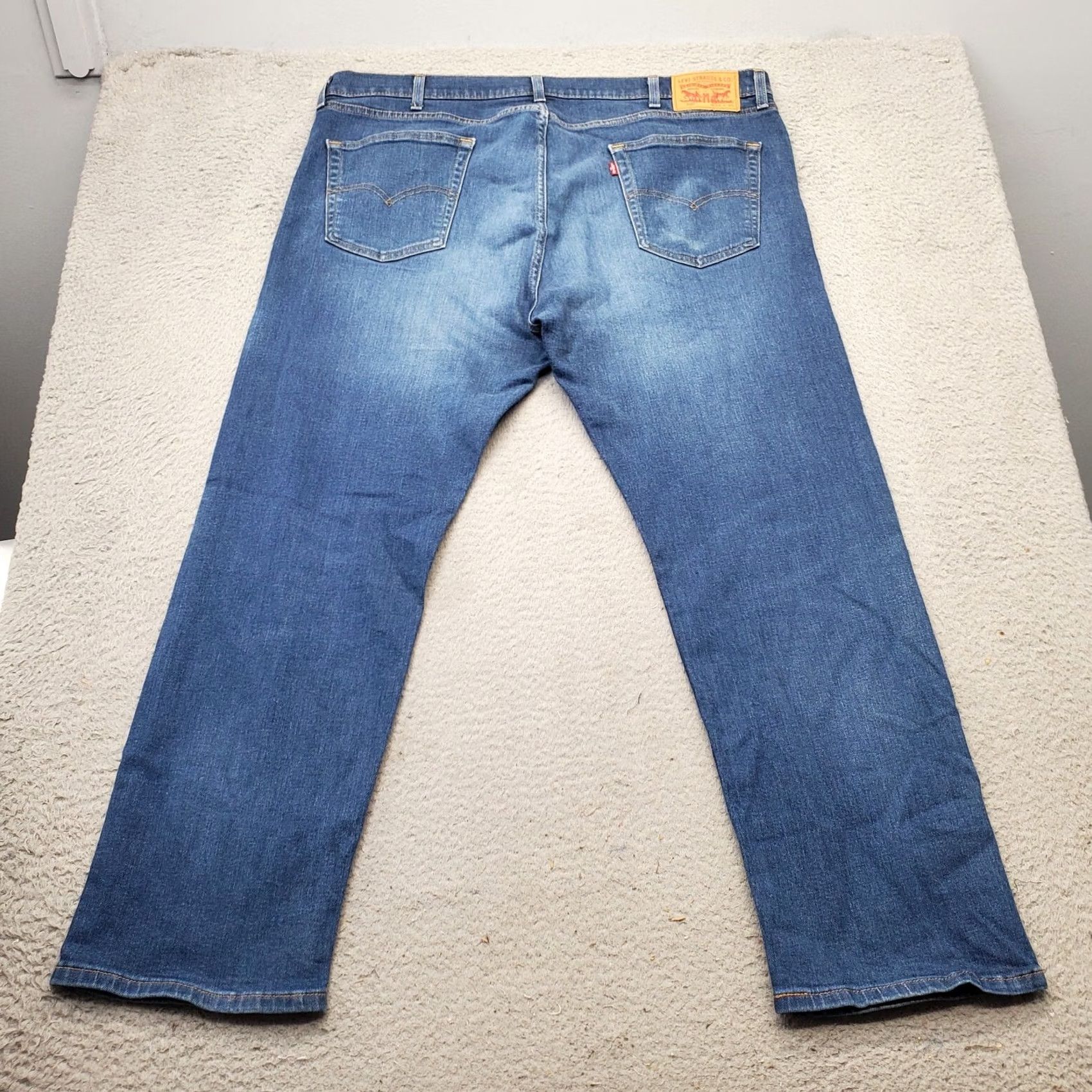 Levi's Levi Strauss & Co. Whiskered Faded Jeans Mens Size 42x30 Blue Denim Straight Leg Size US 42 / EU 58 - 2 Thumbnail