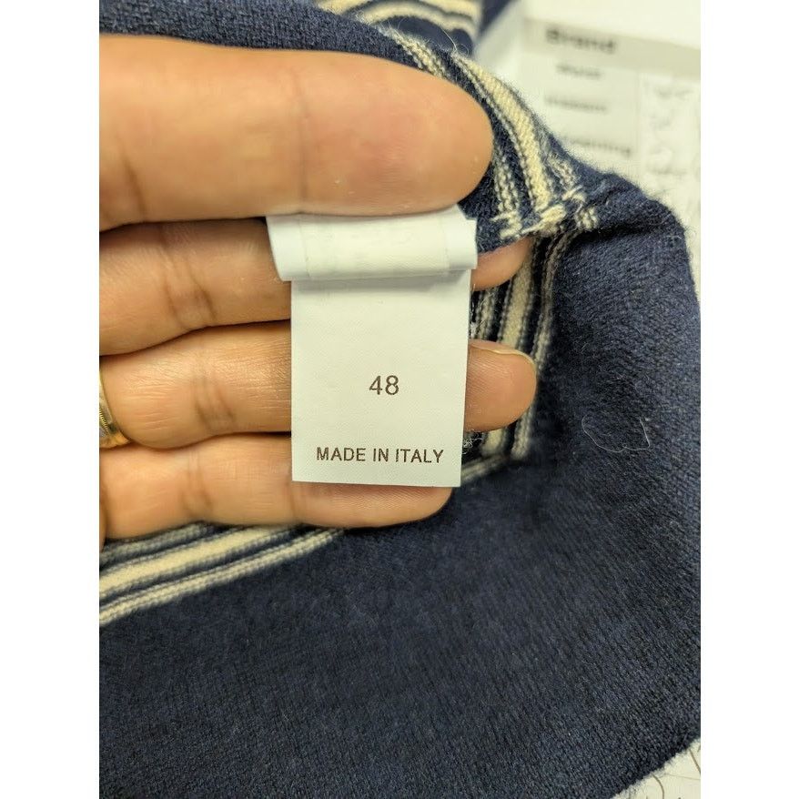 Brunello Cucinelli o1rshd1 CC20 Cashmere Sweater Striped Luxury in Blue Size US M / EU 48-50 / 2 - 12 Thumbnail