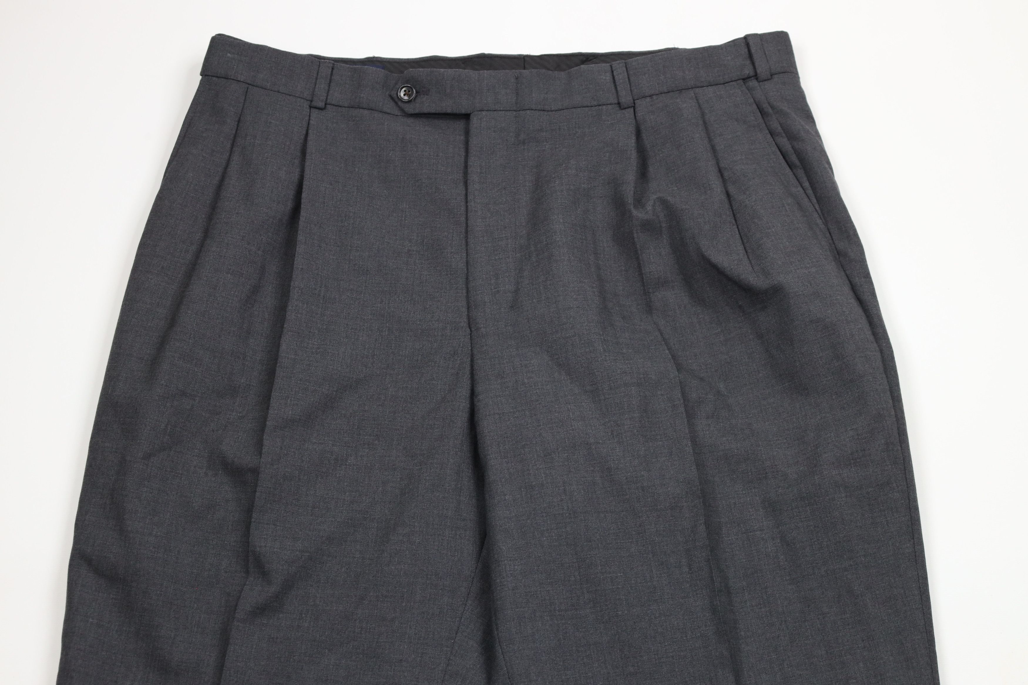 Lands' End × Vintage Vintage 90s Lands End Cuffed Wide Leg Chino Pants Gray Size US 38 / EU 54 - 2 Thumbnail