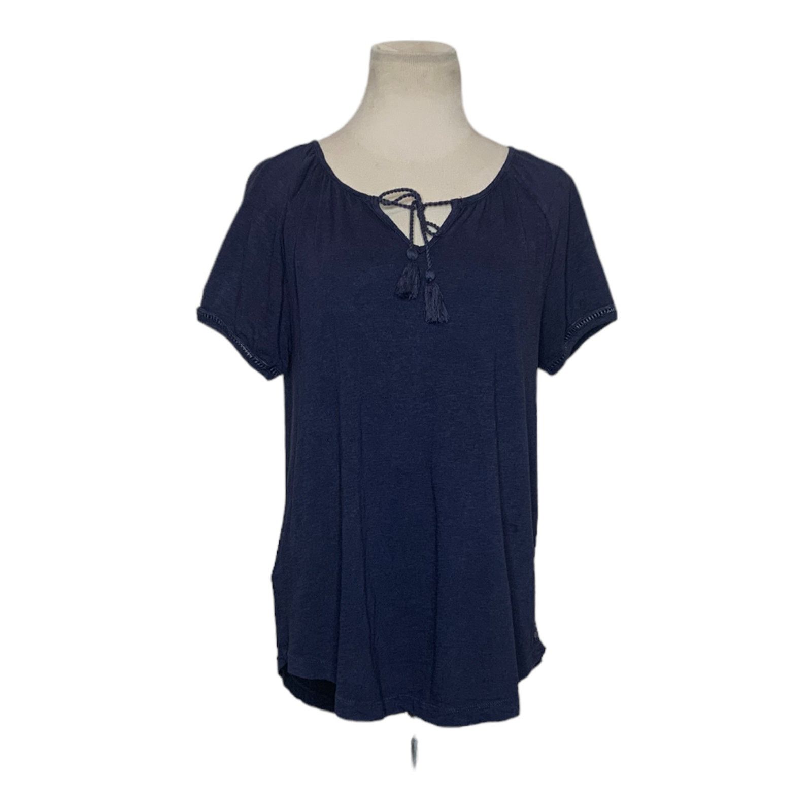 Eddie Bauer Eddie Bauer blue short sleeves cotton tunic top size small Size S / US 4 / IT 40 - 1 Thumbnail