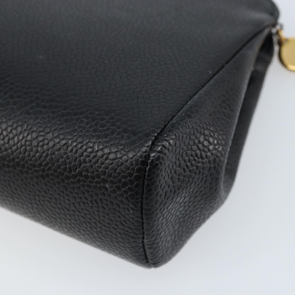 Chanel Chanel Pouch Caviar Skin Black Gold CC Size ONE SIZE - 6 Thumbnail
