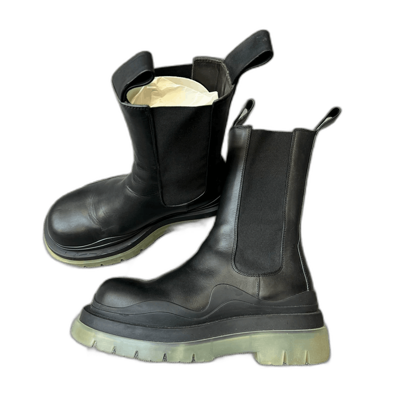 Bottega Veneta Bottega Veneta Black Chelsea Boots with Transparent Sole Size US 7.5 / EU 40-41 - 1 Thumbnail