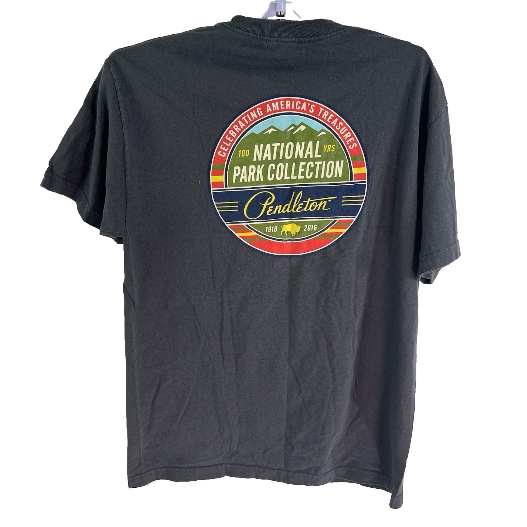 Pendleton Pendleton T-Shirt Gray Adult M National Parks 100 Years Logo Graphic Print Cotton Crew Neck Short Sleeve USA Nature Outdoor Men Size US M / EU 48-50 / 2 - 4 Thumbnail