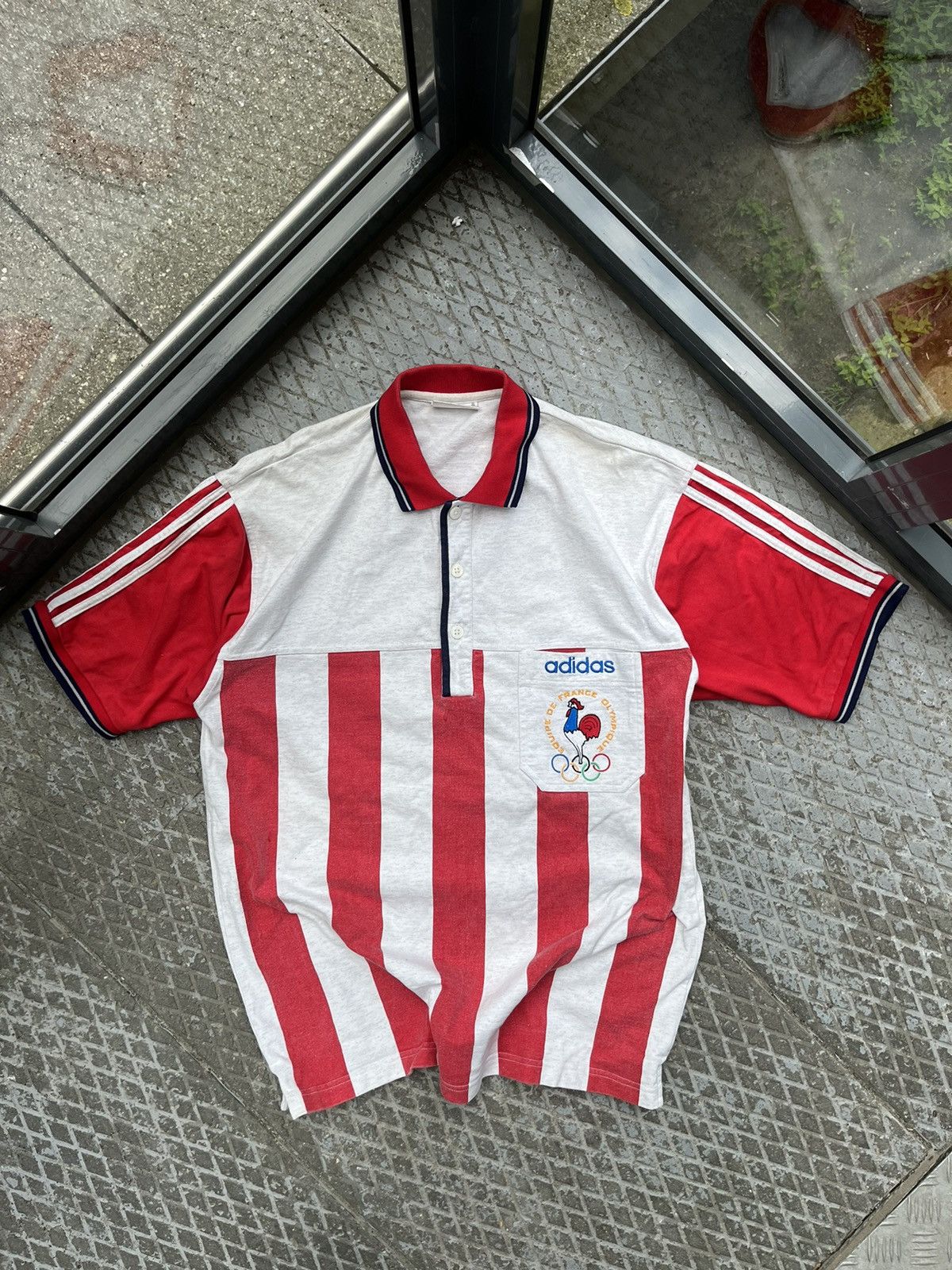 Adidas Polo Adidas 1980-e Olympic Games France vintage Size US M / EU 48-50 / 2 - 1 Thumbnail