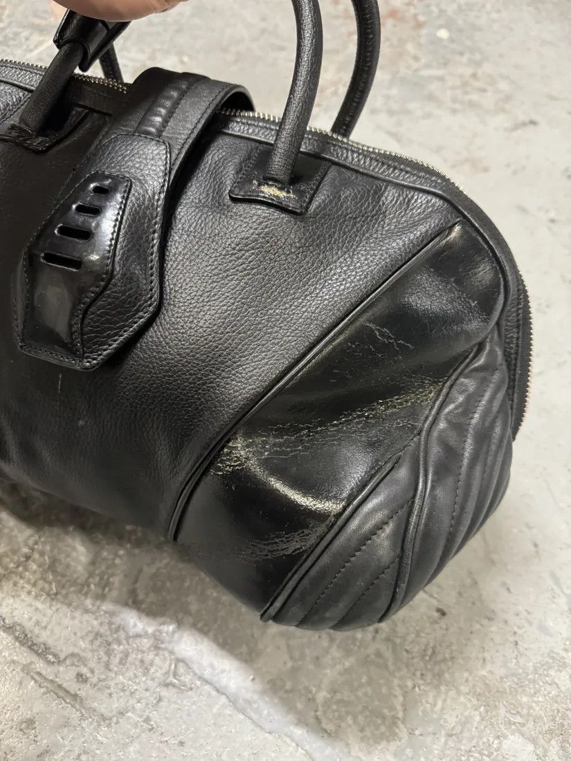 Jean Paul Gaultier × Vintage 2000s Jean Paul Gaultier Ballistic Black Reinforced Leather Handle Bag Size ONE SIZE - 7 Thumbnail
