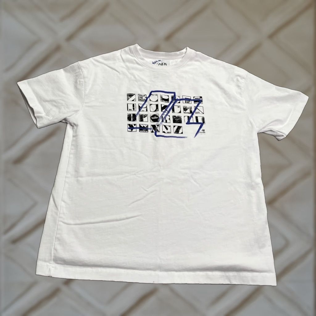 Zara Zara Adererror Graphic T-Shirt Mens Medium White Casual Tee Short Sleeve Crew Neck Size US M / EU 48-50 / 2 - 1 Thumbnail