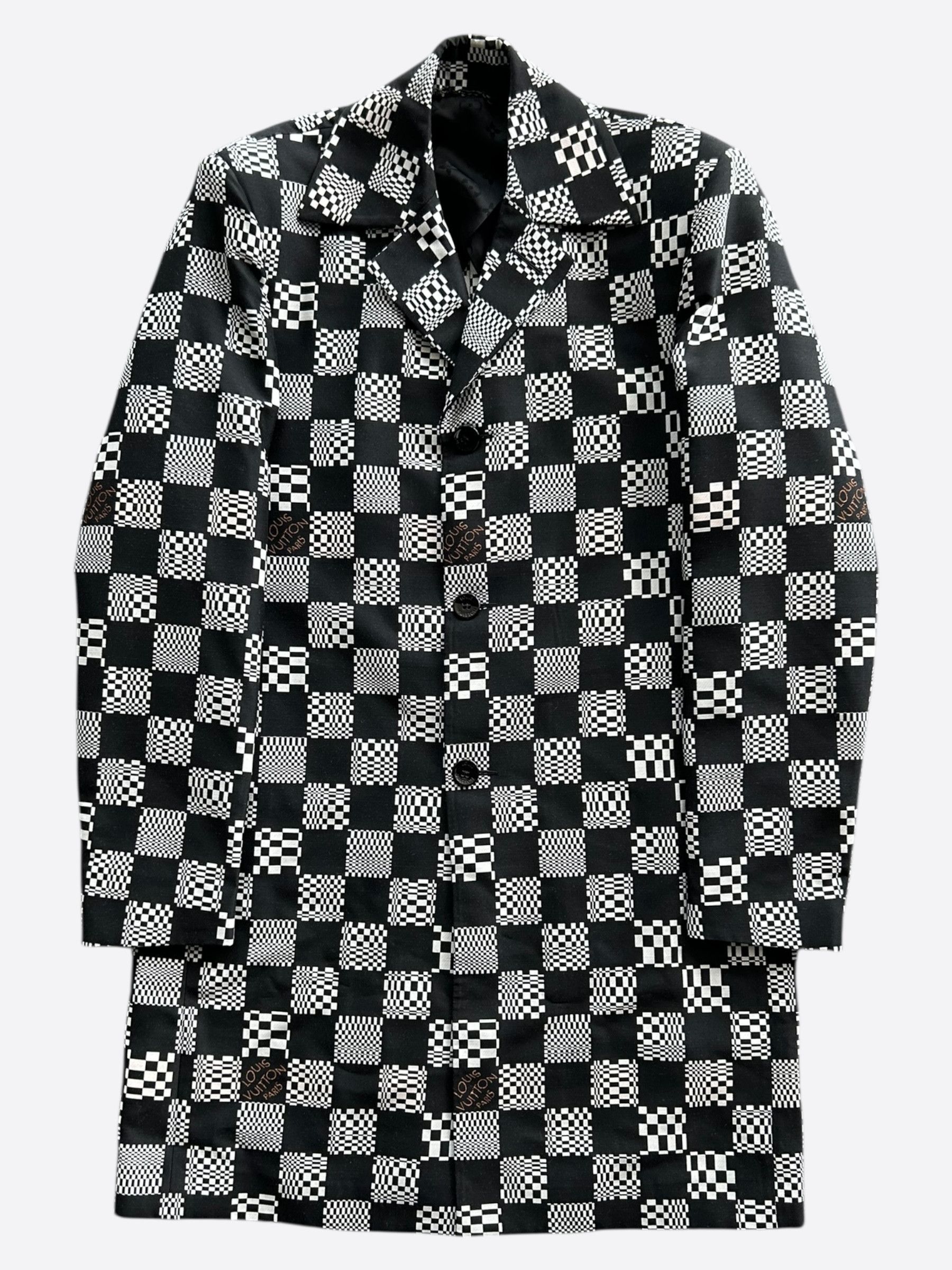 Louis Vuitton Louis Vuitton Black & White Distorted Damier Peacoat Size US M / EU 48-50 / 2 - 1 Thumbnail