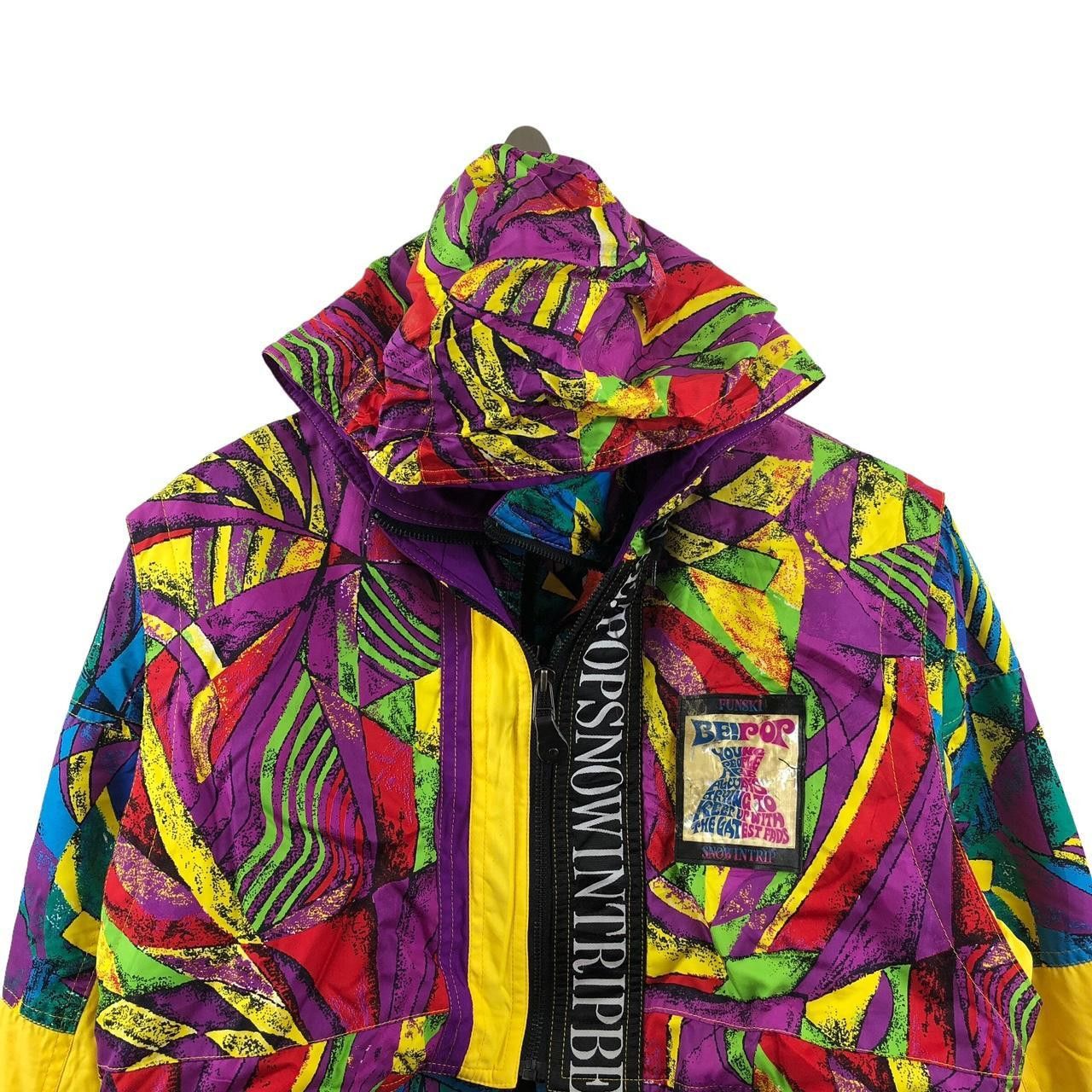 Vintage Vintage BE! POP JAPANA Colourful AOP Over Print Ski Jacket Size M / US 6-8 / IT 42-44 - 3 Thumbnail