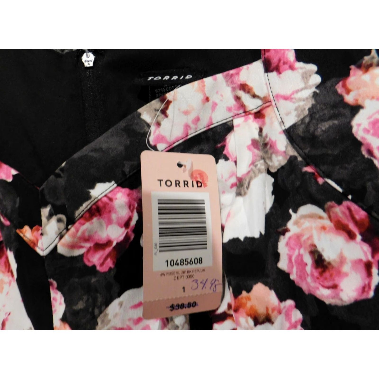 Torrid Torrid Blouse Shirt Pink Floral Sleeveless 1X Womens Plus Cotton Rayon Collared Pullover Casual Button Classic Fit Size XL / US 12-14 / IT 48-50 - 4 Thumbnail