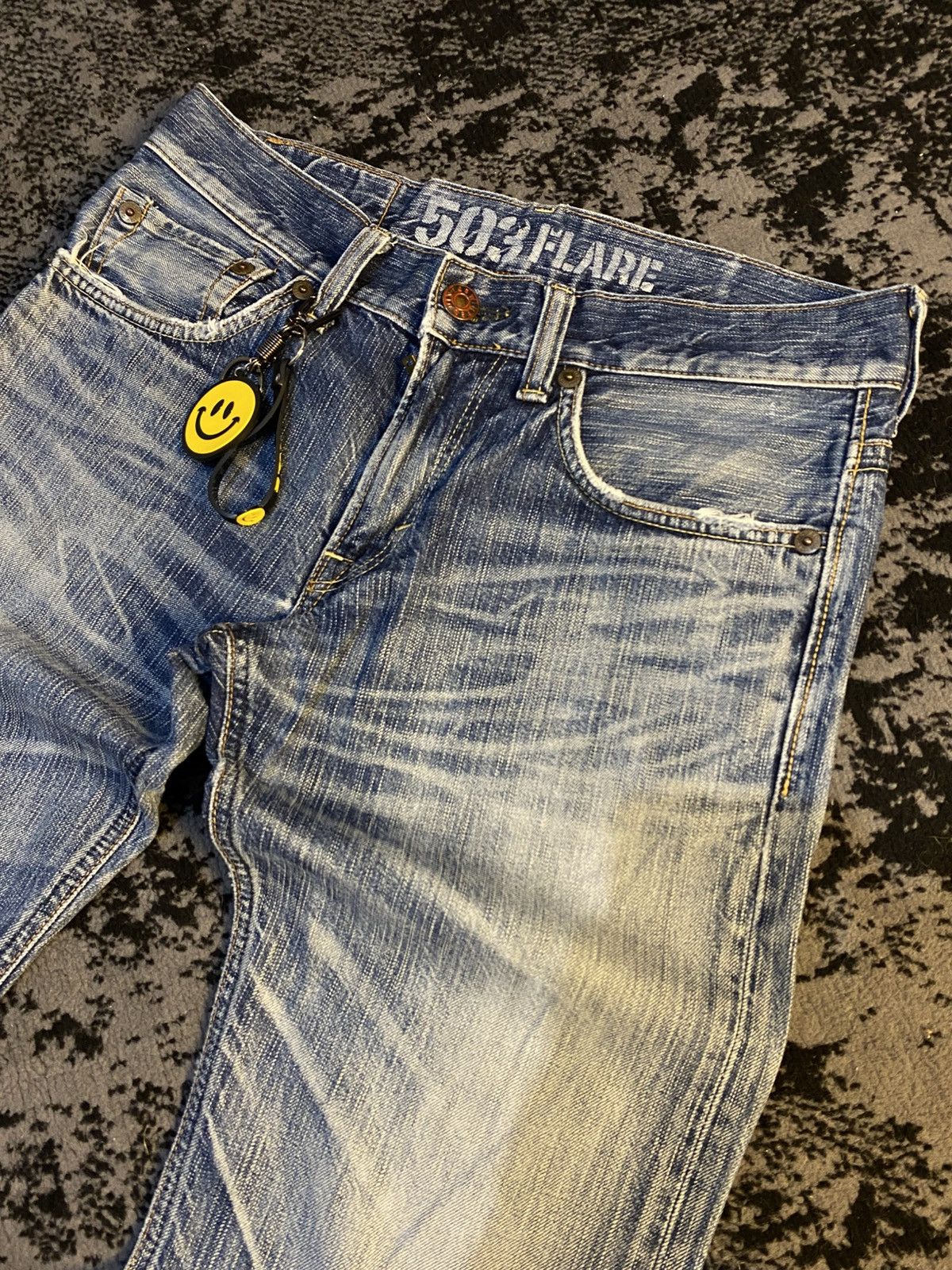 Edwin 503 Flare Edwin Blue Trip Distressed Jeans 🔥 Size US 30 / EU 46 - 7 Thumbnail