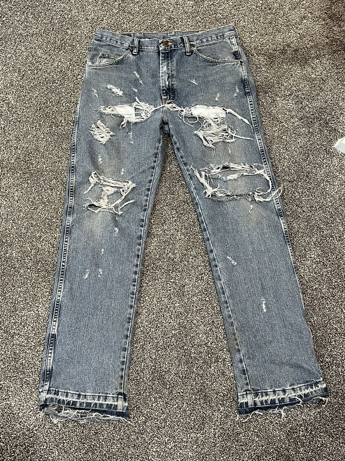 Vintage × Wrangler Wrangler Vintage Distressed Denim 34x32 Size US 34 / EU 50 - 2 Thumbnail