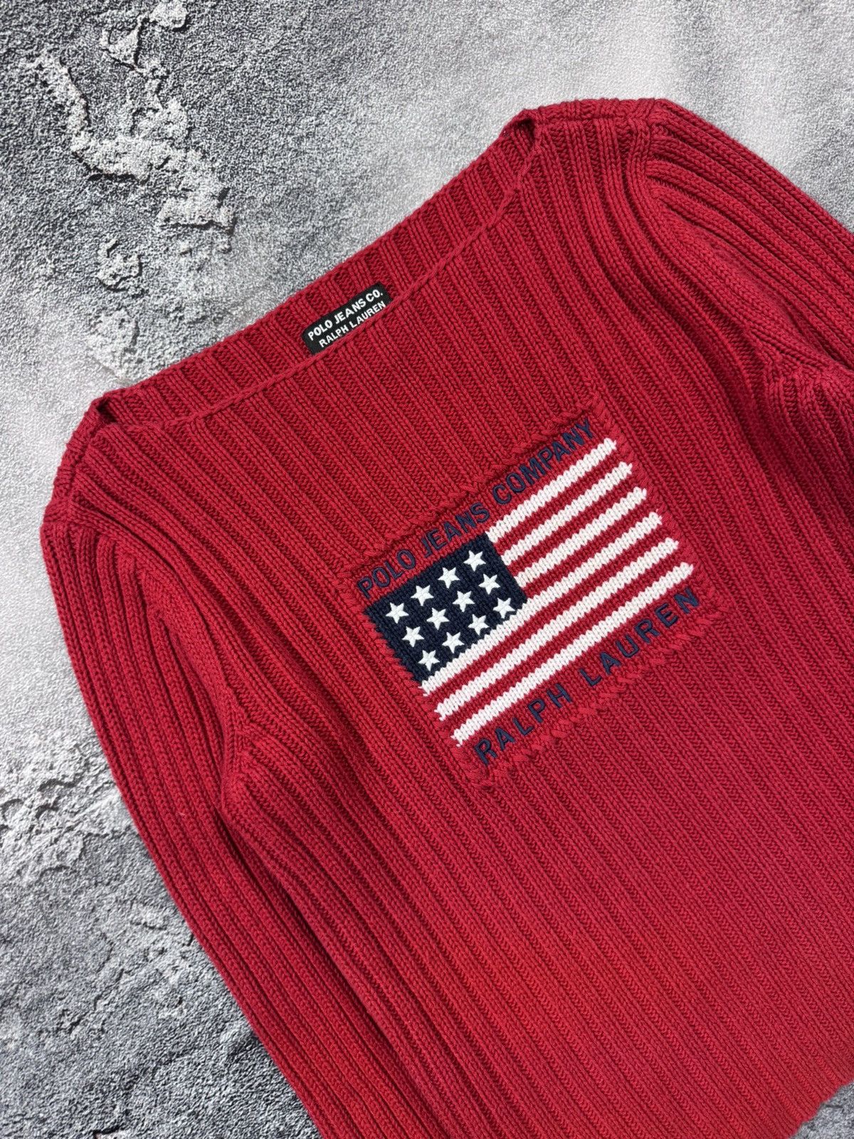 Polo Ralph Lauren Polo Jeans Co. Ralph Lauren Red Flag Sweater Size S / US 4 / IT 40 - 2 Thumbnail