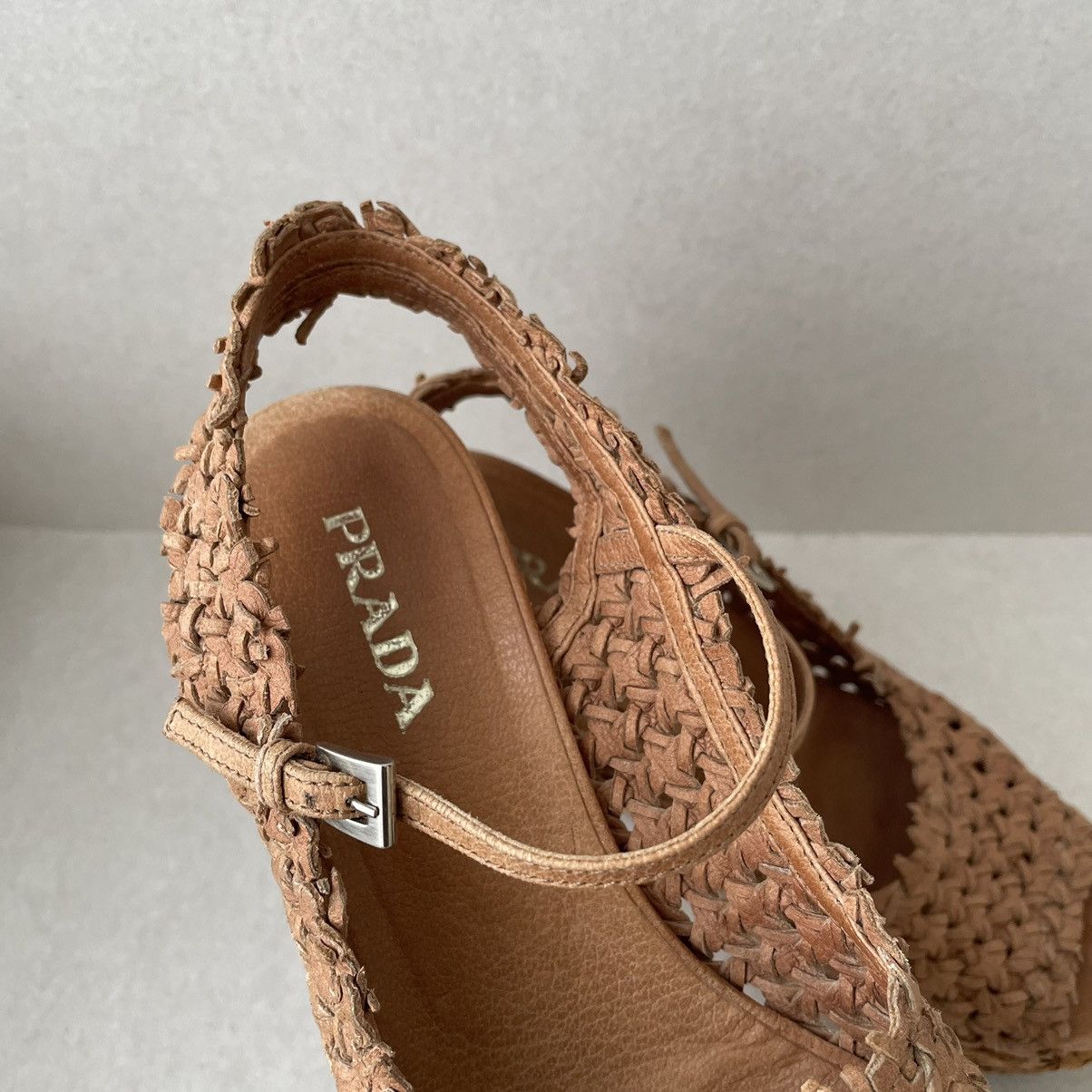 Prada × Vintage prada leather platform Size US 7 / IT 37 - 2 Thumbnail