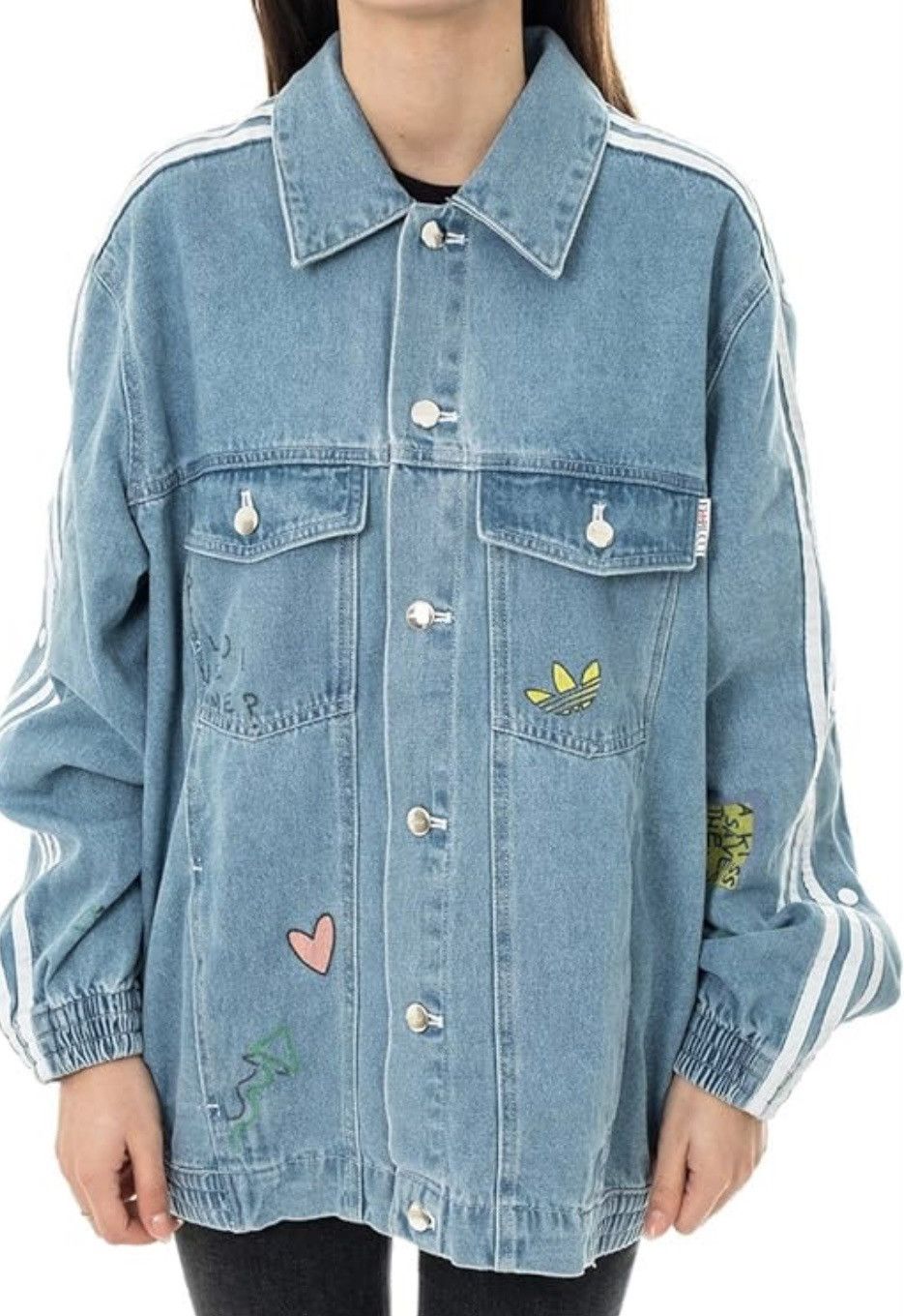Adidas 🔥ADIDAS X FIORUCCI BLUE DENIM JACKETS Size M / US 6-8 / IT 42-44 - 2 Thumbnail