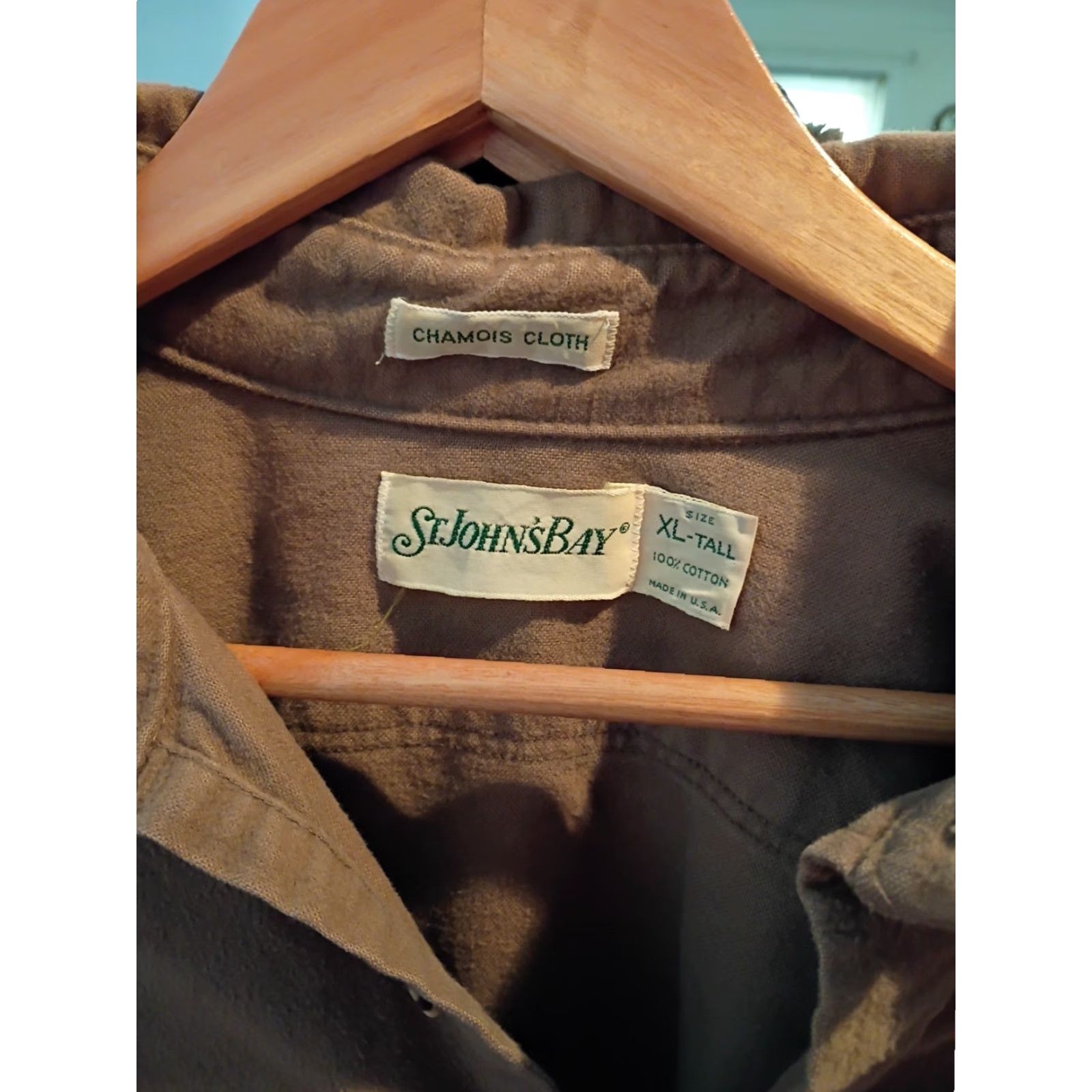 Vintage VINTAGE St John's Bay Chamois Cloth Made In USA Button Up Shirt XL Tall Mens Brown Cotton Long Sleeve Shirt Buttons Size US XL / EU 56 / 4 - 2 Thumbnail