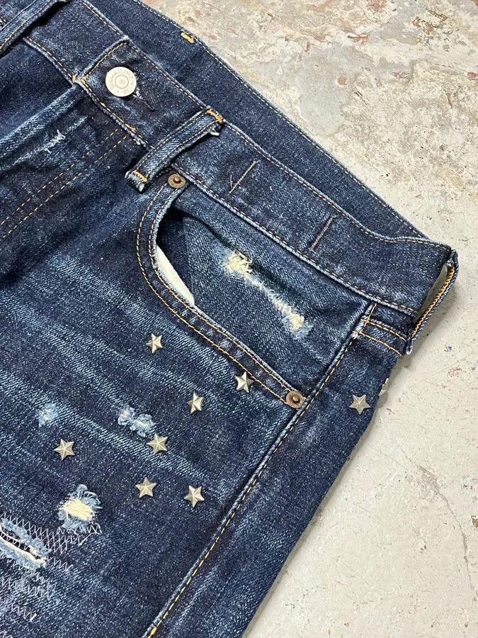 Polo Ralph Lauren 2000s Ralph Lauren Blue Patchwork Effect Slim Denim Jeans Size US 33 - 11 Thumbnail