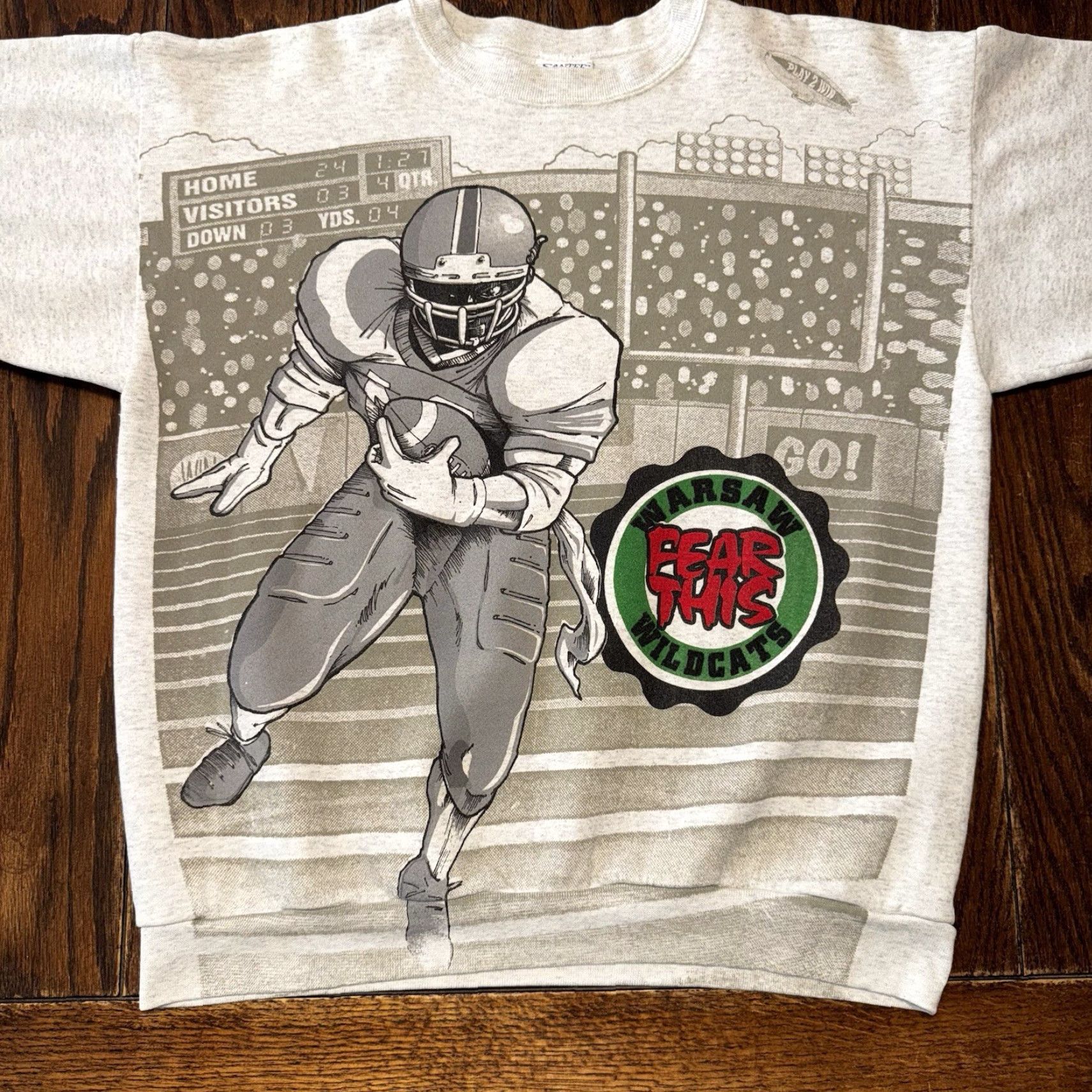 Vintage VINTAGE Lee Sport Fear This Sweatshirt Crewneck L USA Made Warsaw Wildcats Football Gray Cotton Blend Fleece Embroidered Men Sweatshirt 90s USA AOP Size US L / EU 52-54 / 3 - 2 Thumbnail