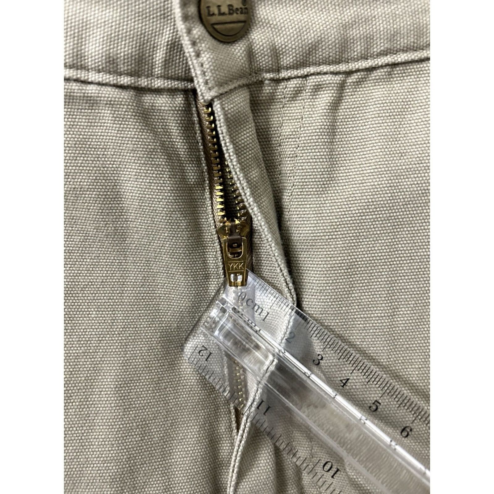 Vintage VINTAGE L.L. Bean Pathfinder Pants Mens 34x28 Khaki Tan Canvas Straight Leg YKK Zip Fly Button Closure casual workwear 5-Pocket Mens Regular Beige Size US 34 / EU 50 - 6 Thumbnail