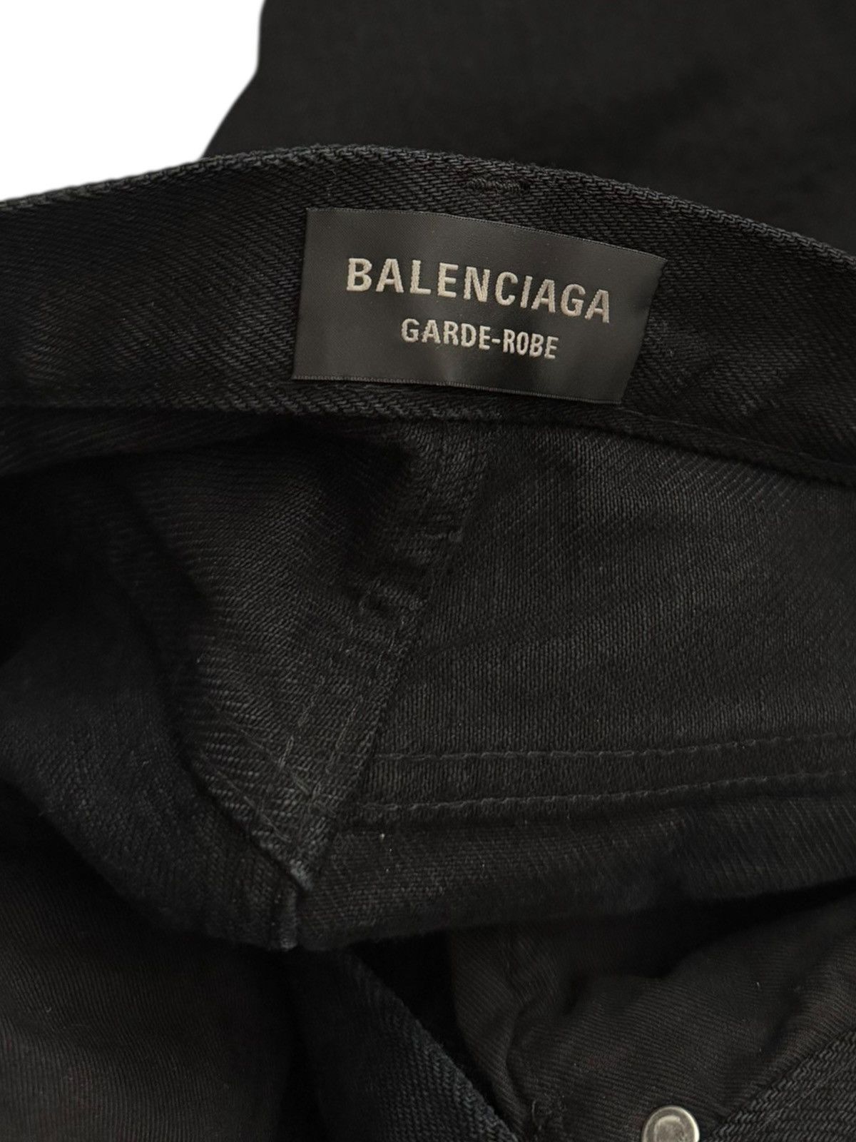 Balenciaga 2022 Japanese Selvedge Heavy Denim Pitch Black Size US 30 / EU 46 - 7 Thumbnail