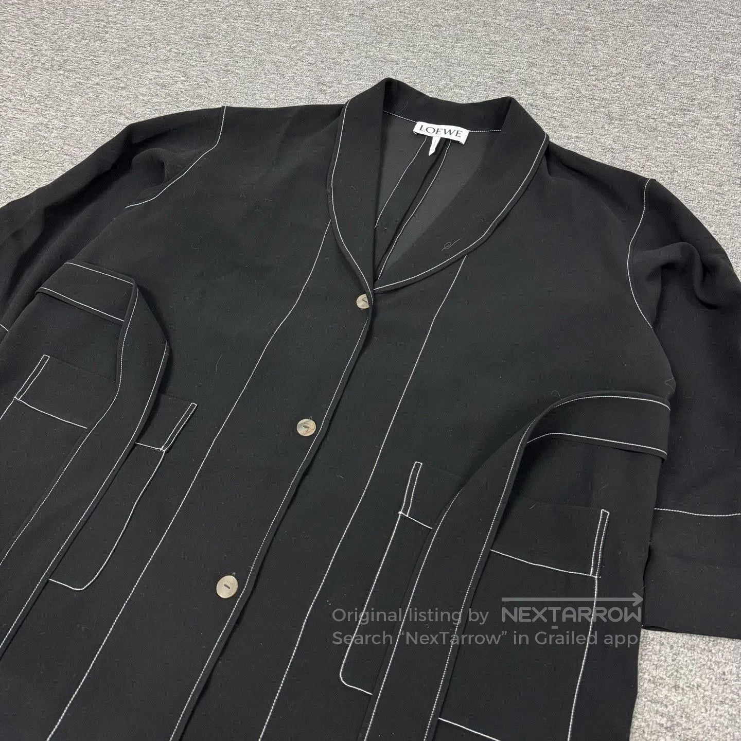 Loewe Loewe Bow White Topstitch Long Coat. Size M / US 6-8 / IT 42-44 - 4 Thumbnail