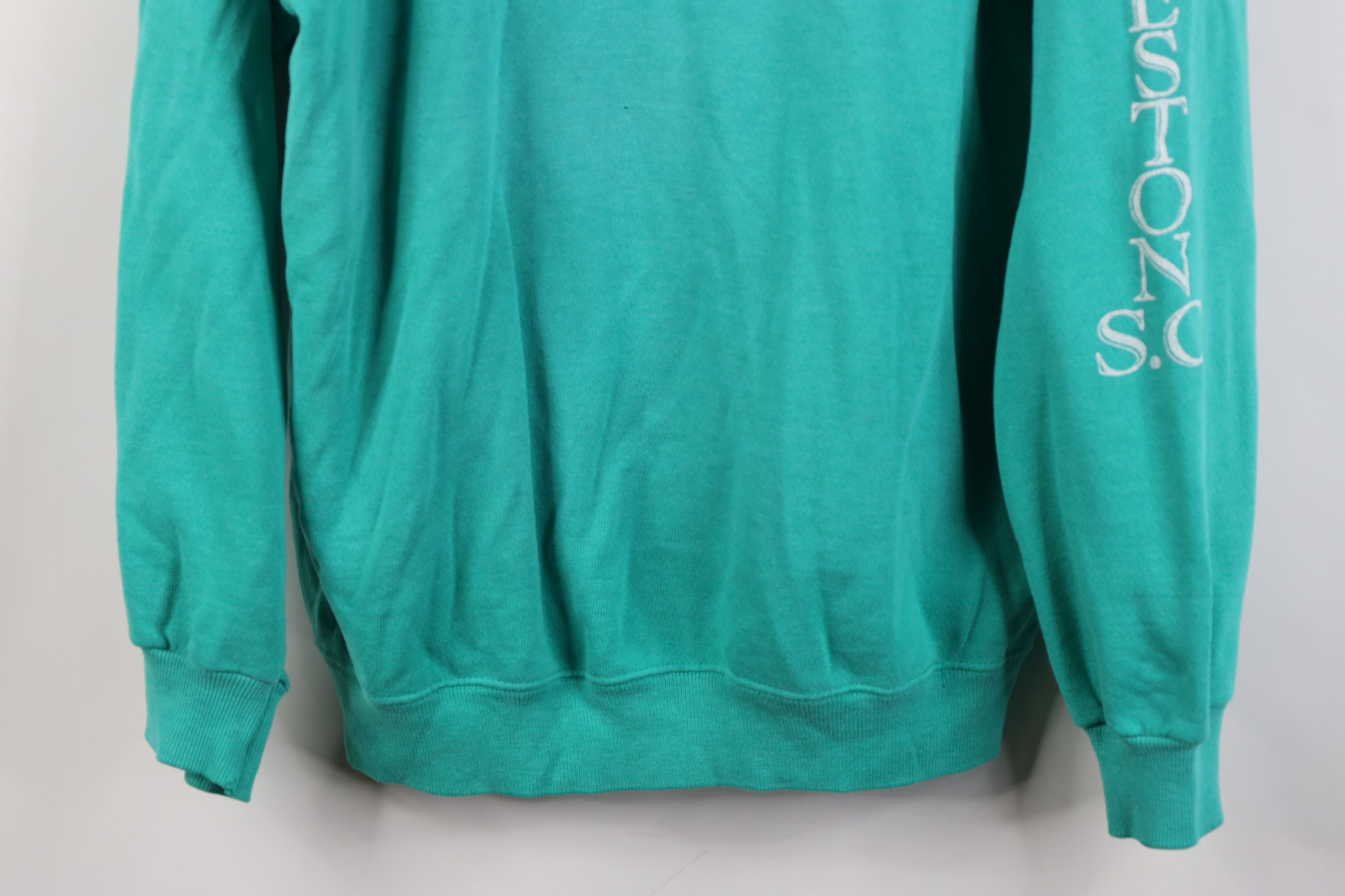 Vintage Vintage 90s Charleston South Carolina Sweatshirt Teal USA Size L / US 10 / IT 46 - 3 Thumbnail