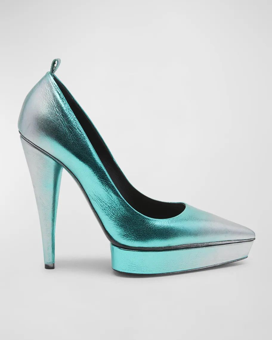 Tom Ford o1loc1c0924 W3279 Platform Pumps in Silver Green Size US 8 / IT 38 - 1 Thumbnail
