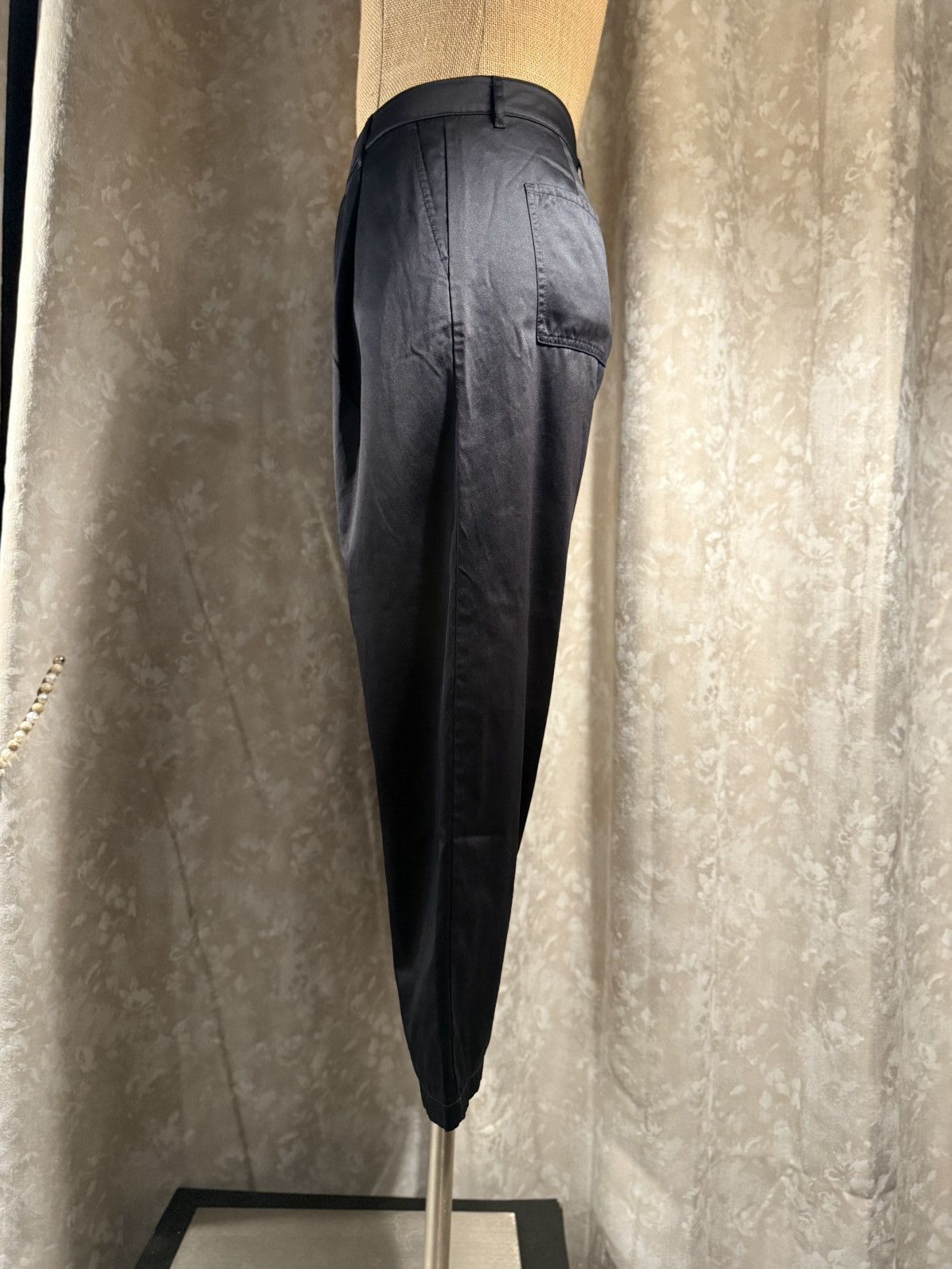 Asos Chic Black Satin Wide-Leg Pants – Elegant & Edgy Size US 29 - 4 Thumbnail