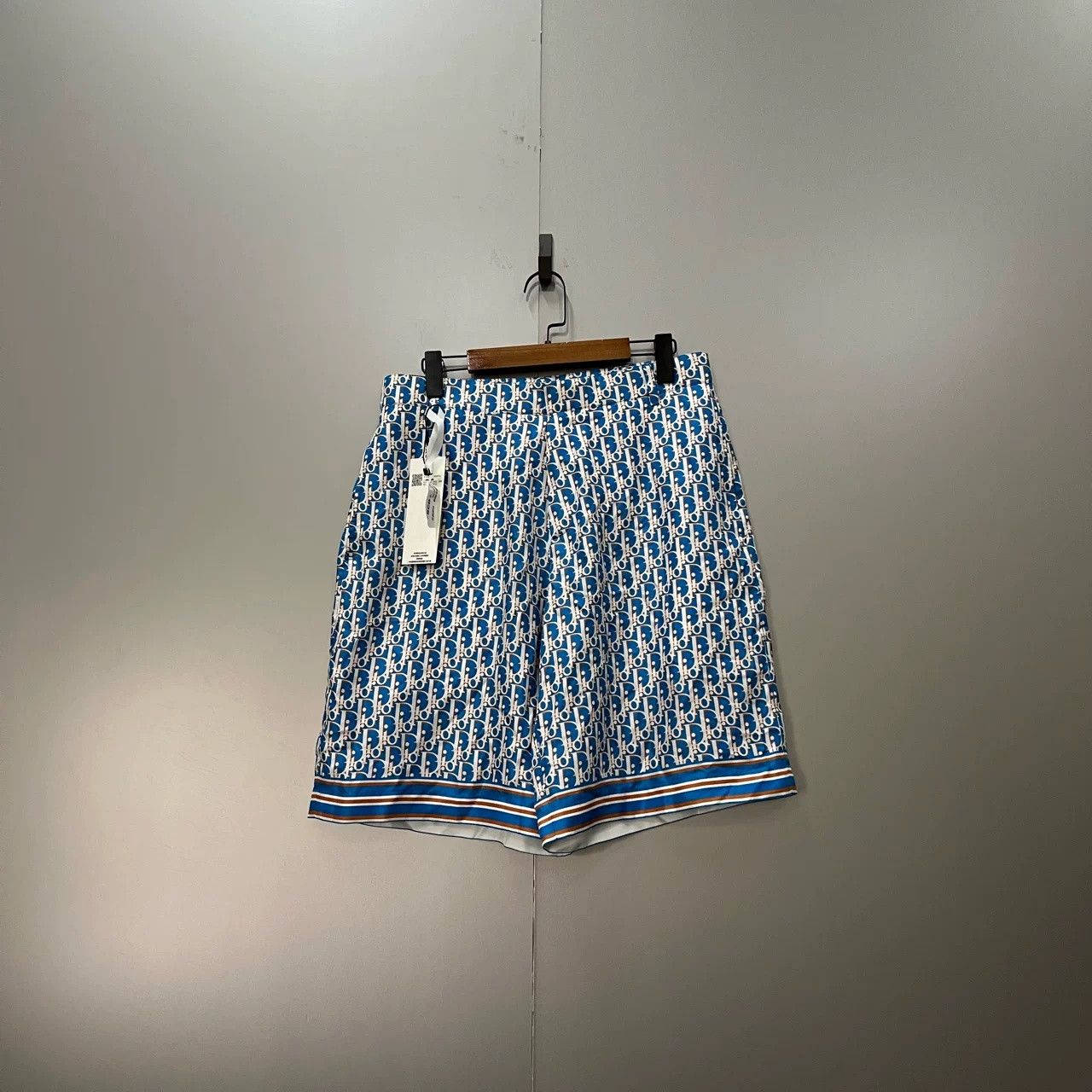 Dior Dior Blue Monogram Silk Shorts Size US 32 / EU 48 - 1 Thumbnail