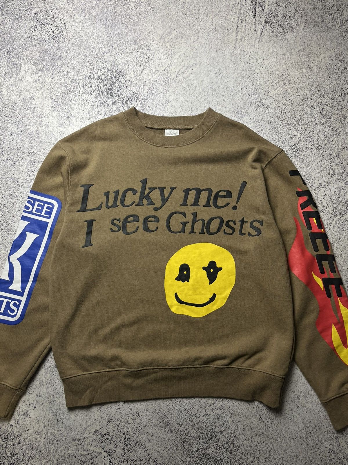 Rap Tees Lucky Me I See Ghosts Smiley Face Rap Hip Hop Sweatshirt Size US M / EU 48-50 / 2 - 3 Thumbnail