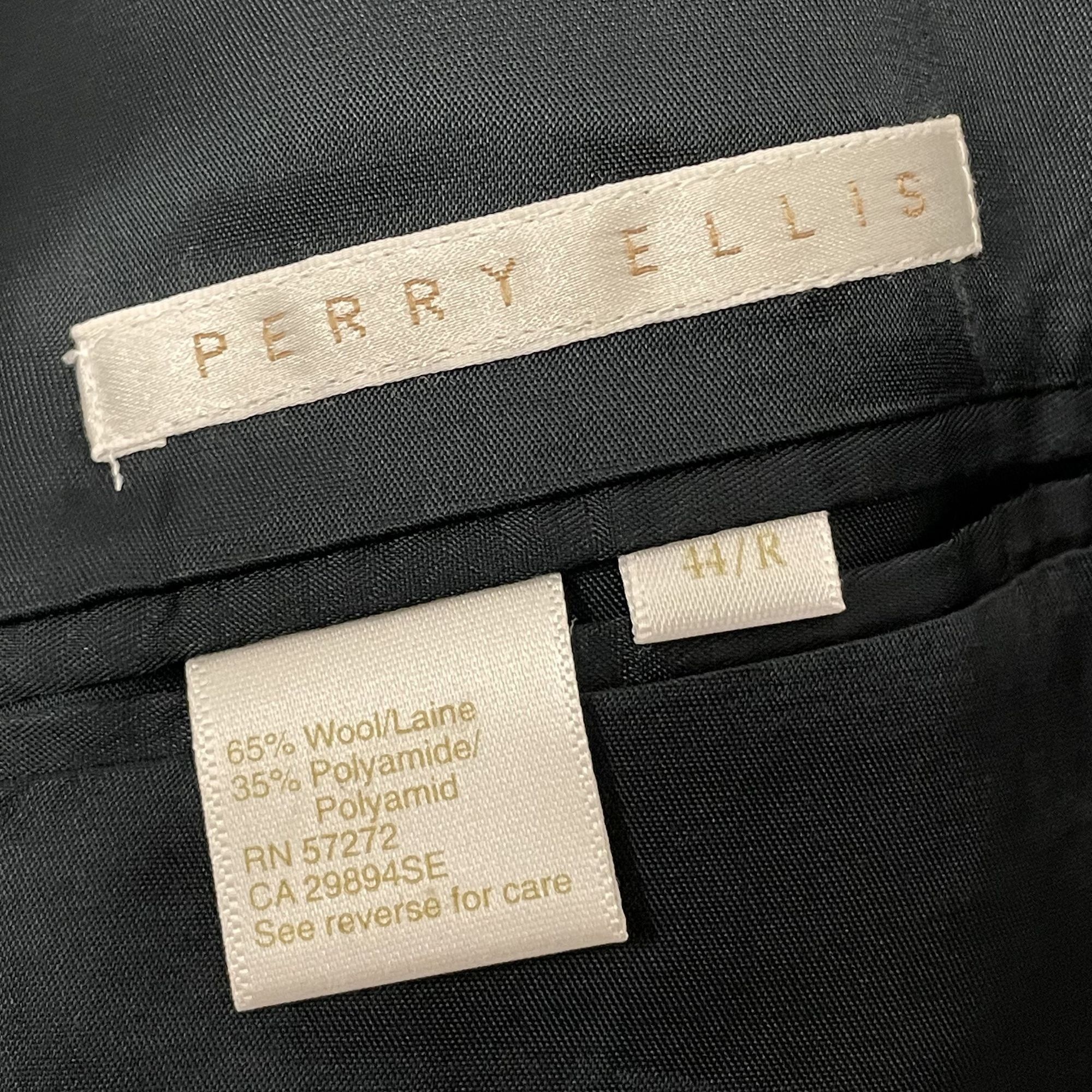 Perry Ellis Vtg Perry Ellis NAVY Blue Sport Coat THICK WOOL Jacket Size US XL / EU 56 / 4 - 7 Thumbnail