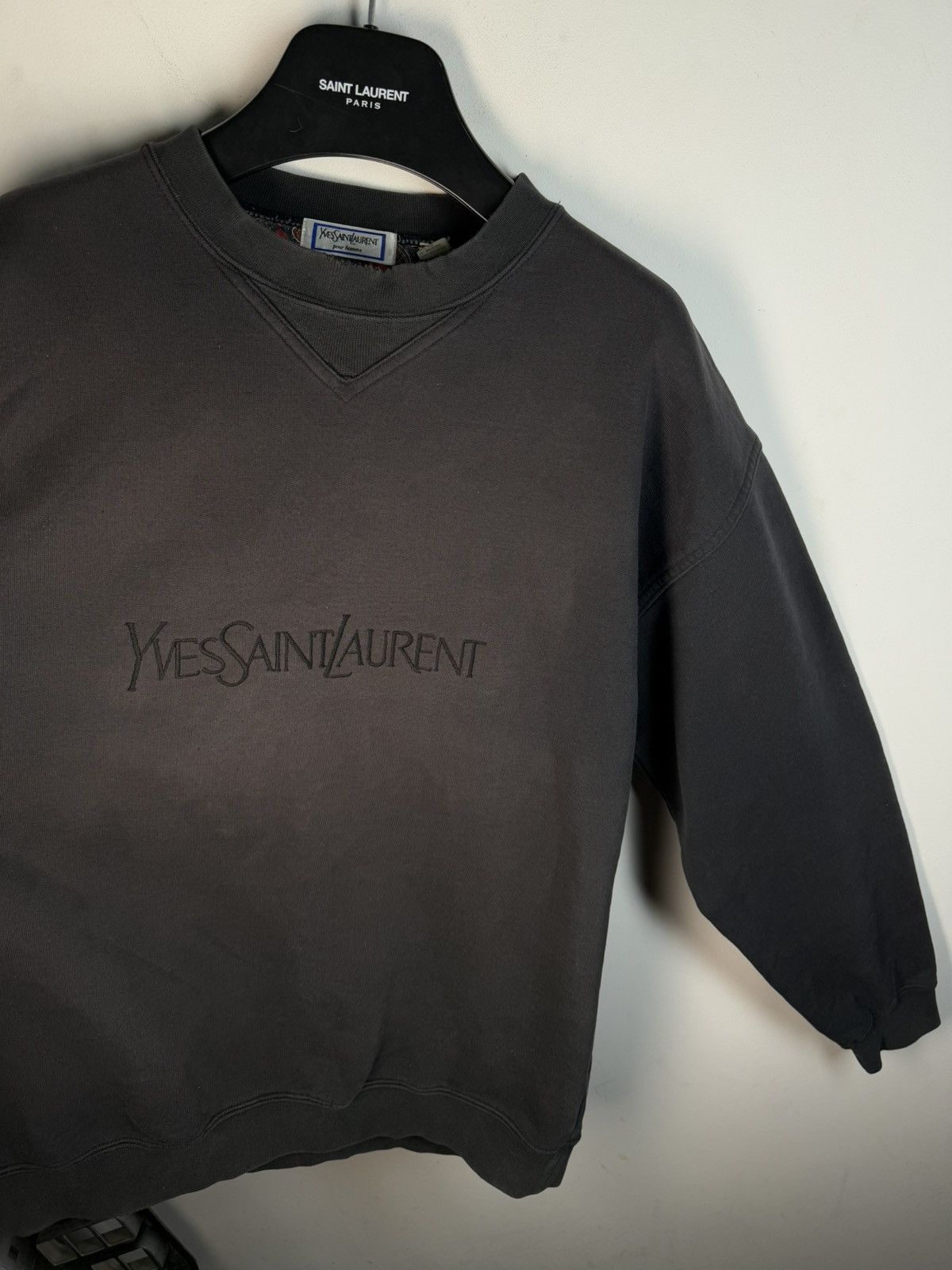 90s Big Logo YSL Sweatshirt Vintage Sweater Crewneck 90s