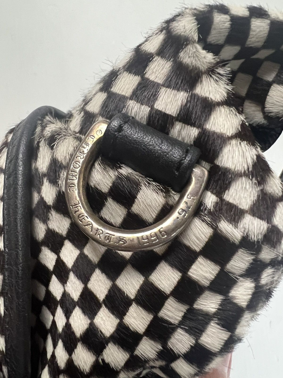 Chrome Hearts CHROME HEARTS CHECKERED PONYHAIR SATCHEL SNAT BAG SZ:OS Size ONE SIZE - 12 Thumbnail