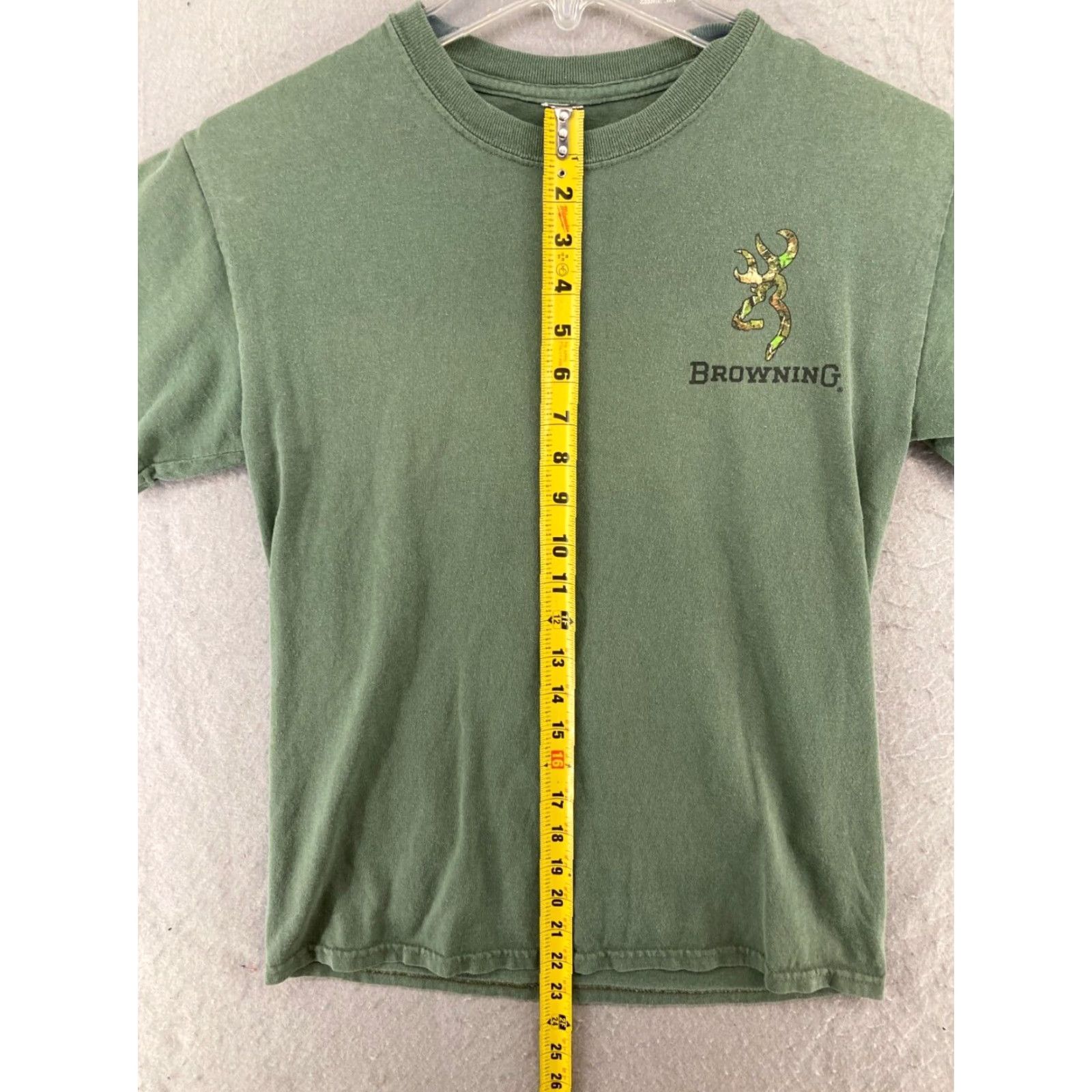 Vintage Browning Men's T-Shirt Small Green Camouflage Logo Short Sleeve Crew Neck Size US S / EU 44-46 / 1 - 3 Thumbnail