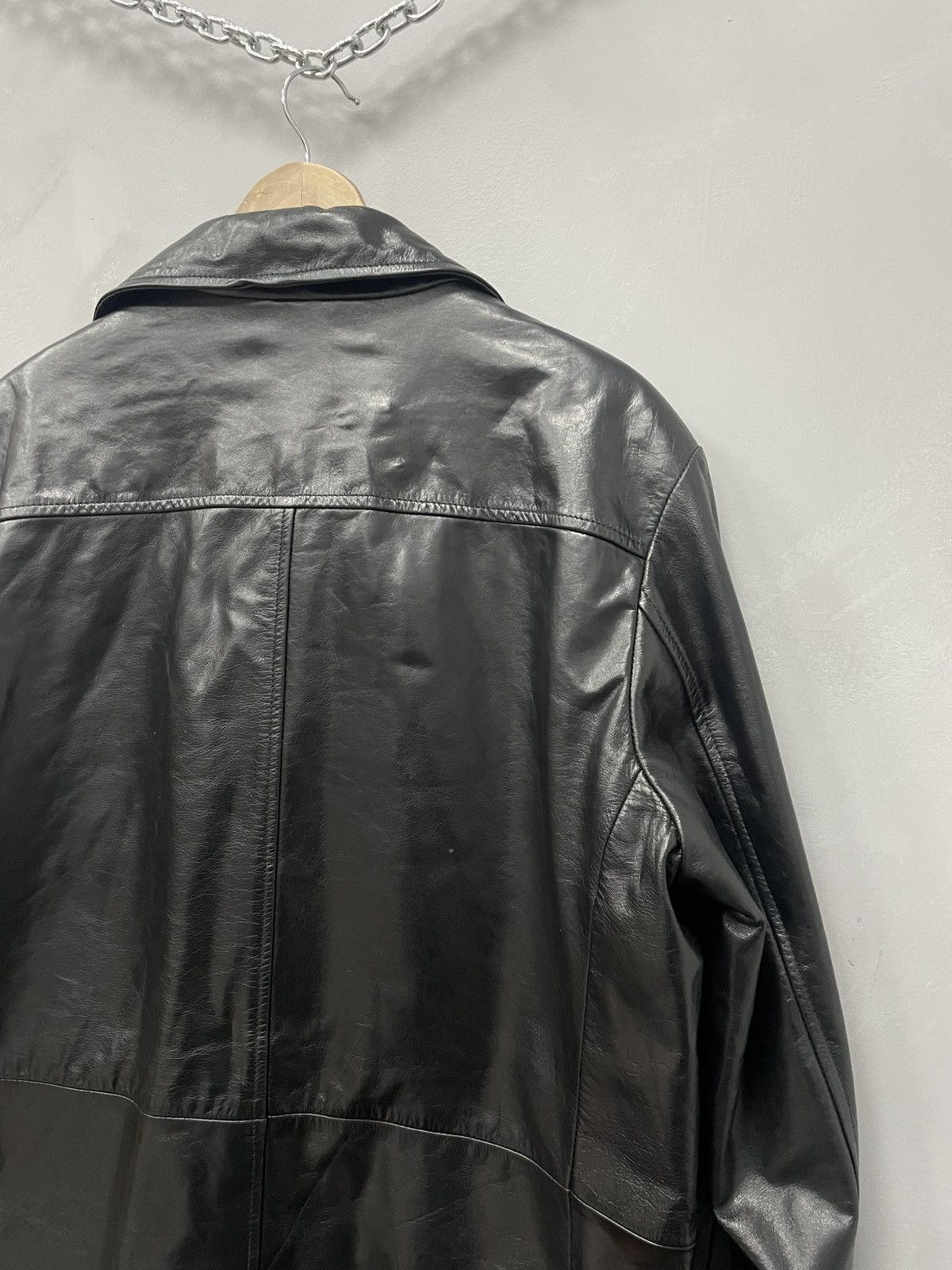 Leather × NFL Vintage Black Leather Coat I REDSKINS Japanese Brand Size US M / EU 48-50 / 2 - 15 Thumbnail