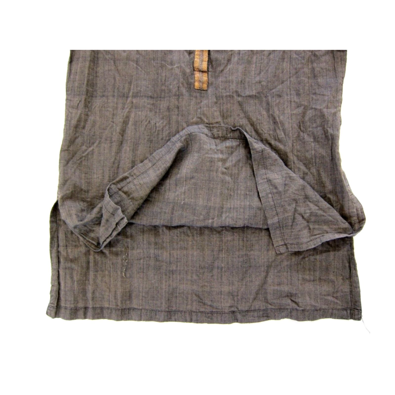Vintage Fabindia 100% Cotton Brown Gold Short Sleeve High Neck Tunic Blouse Women Small Size S / US 4 / IT 40 - 5 Thumbnail