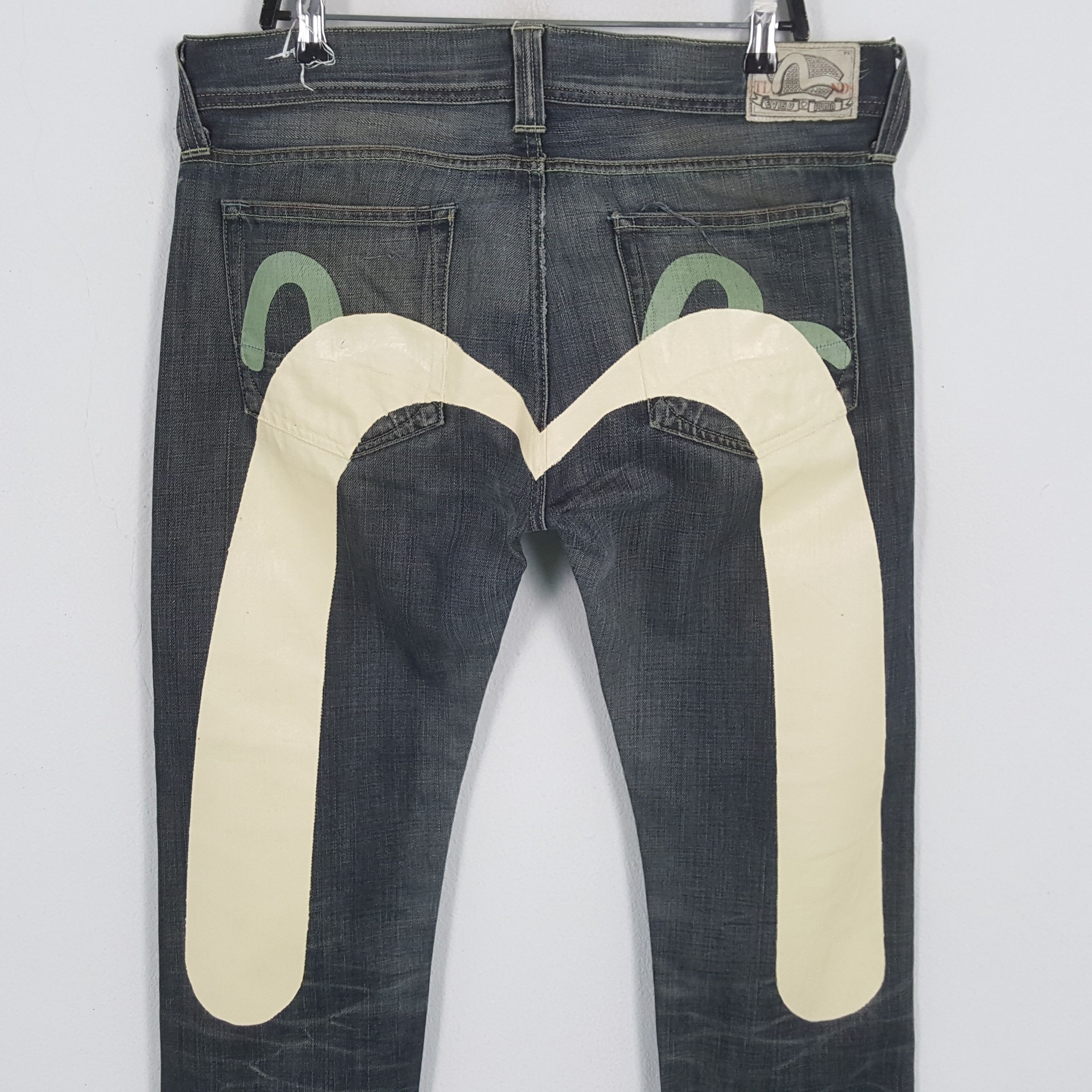 Evisu EVISU x PUMA Fashion Style Custom Daicock Jeans Size US 37 - 2 Thumbnail
