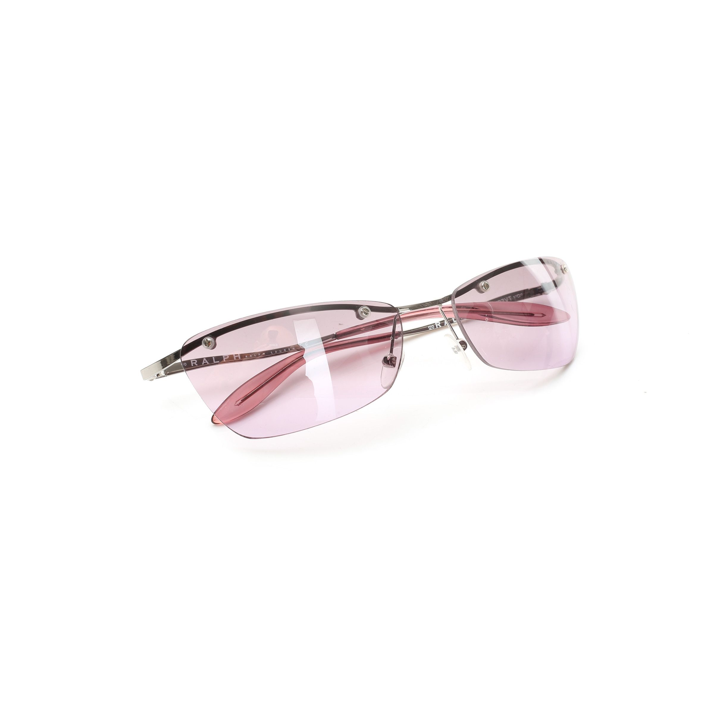 Ralph Lauren Ralph Lauren '90s Pink Rectangular Rimless Sunglasses Size ONE SIZE - 2 Thumbnail