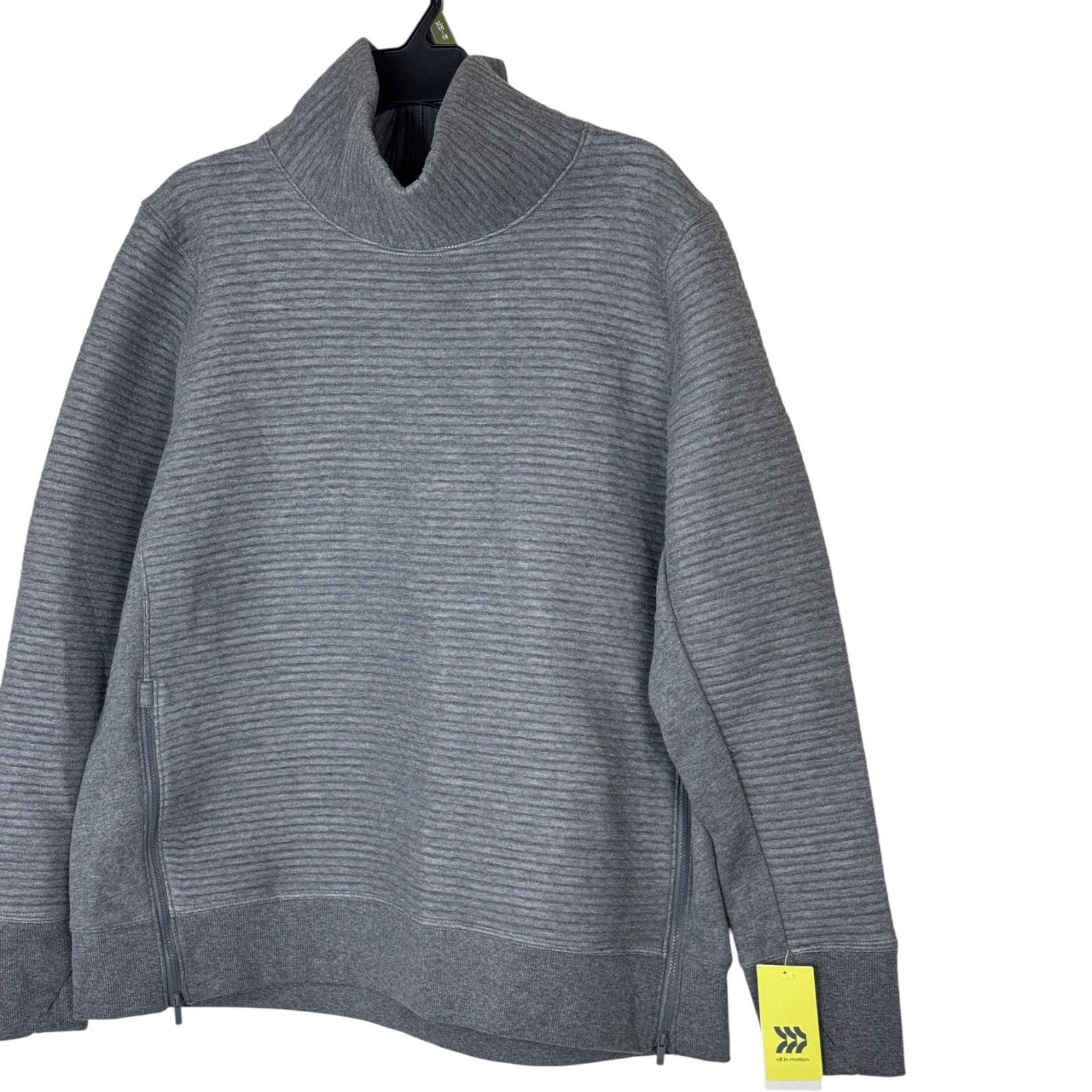 Other All in Motion Gray Funnel Neck Pullover Sweatshirt XXL NWT Size XL / US 12-14 / IT 48-50 - 3 Thumbnail
